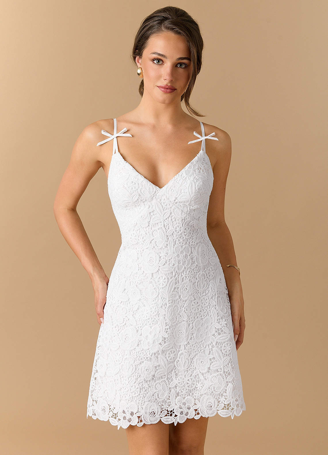 cream lace high low dress Joyfolie Women's Ravyn Maxi Boho Dress in Cream, Large main image 0