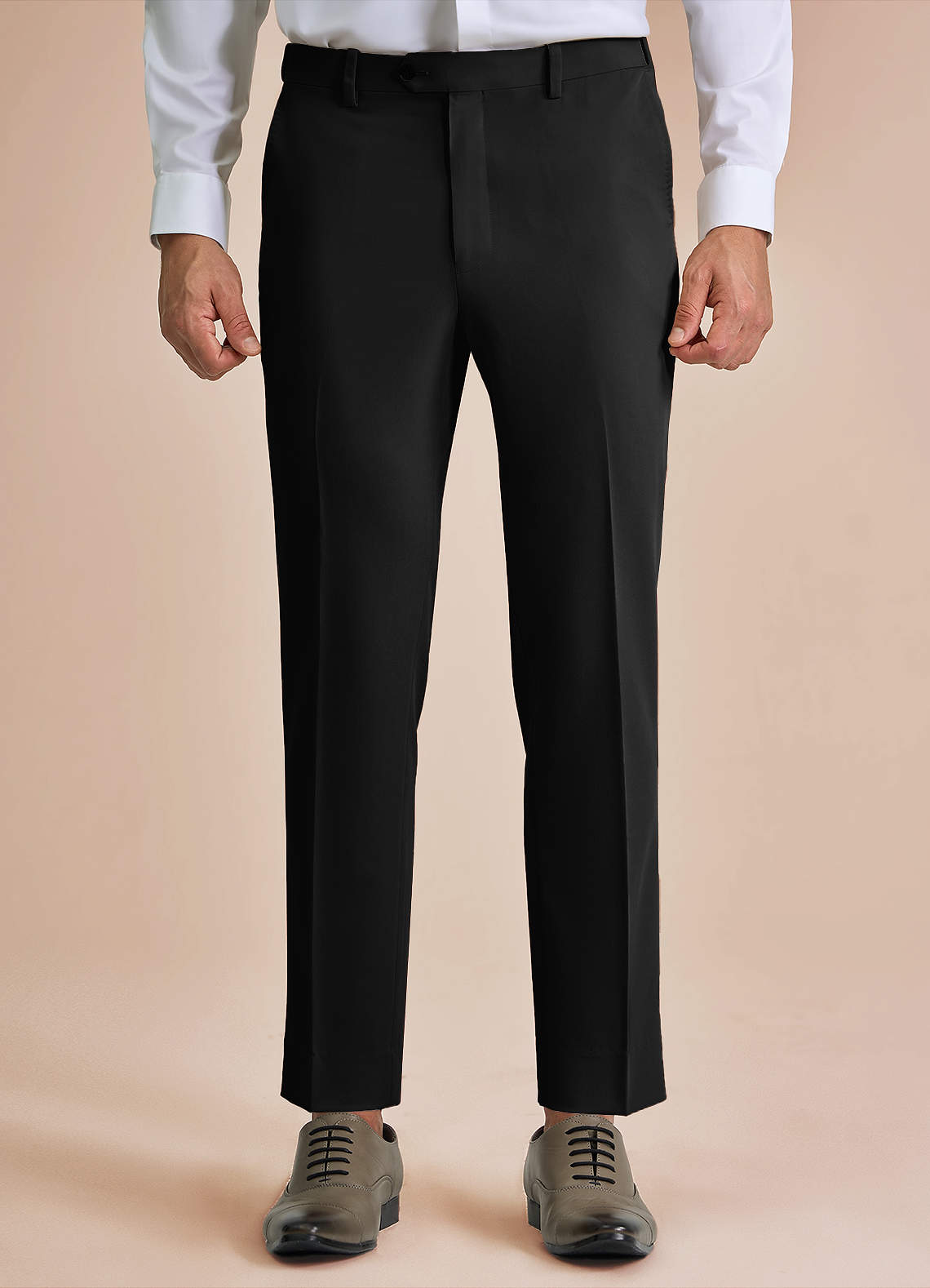 front William Negro Pantalones de vestir