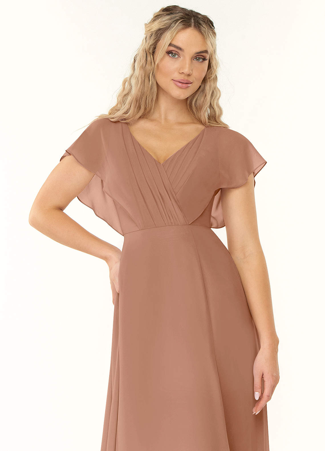 Champagne Rose Azazie Rylee Bridesmaid Dresses Azazie