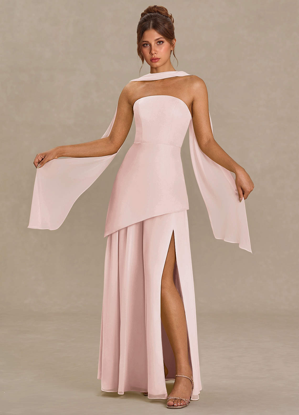 Robe Longue Rose Poudré Alma image2