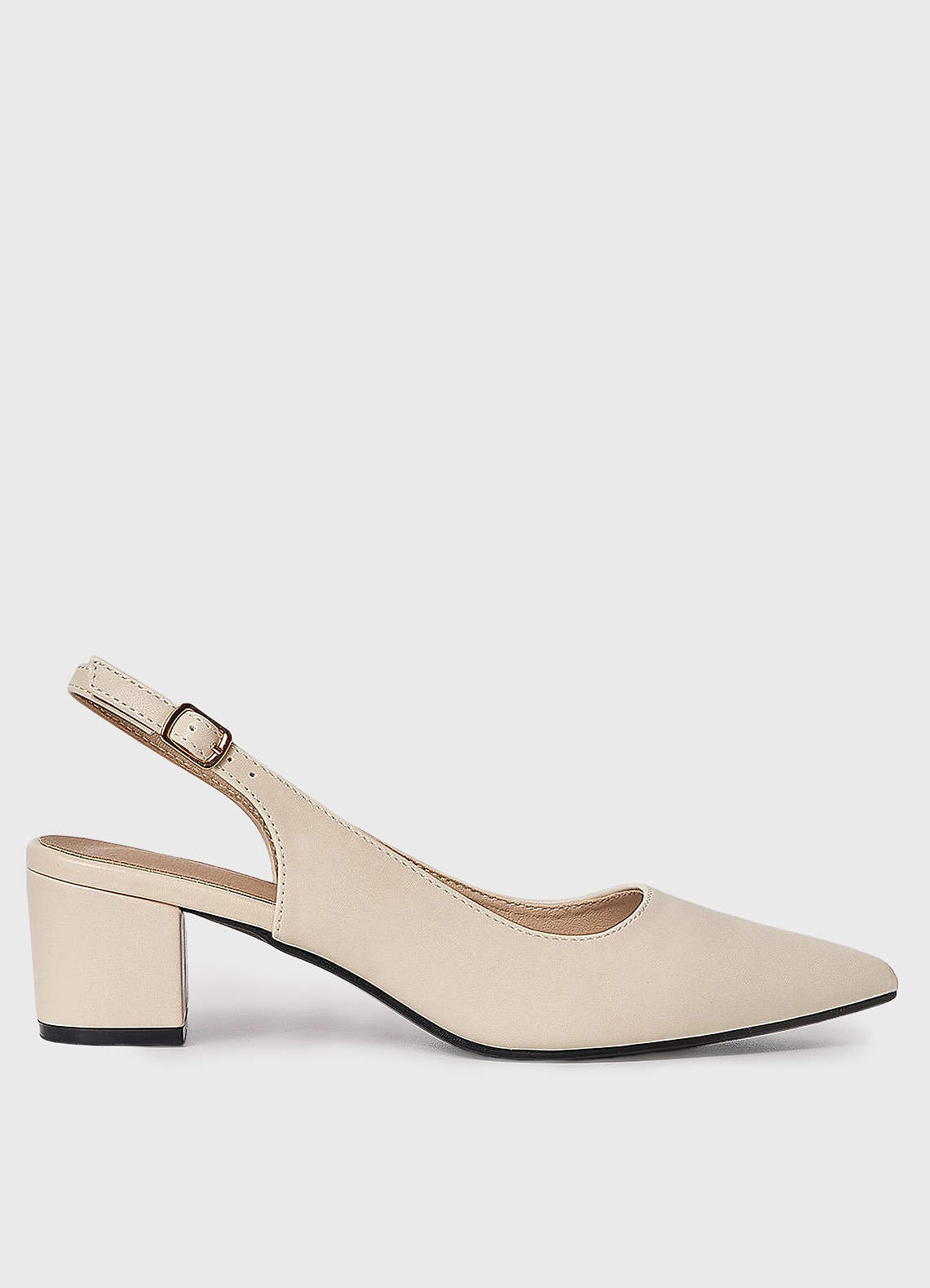 front Elegant Pointed Toe Block Heel Mules