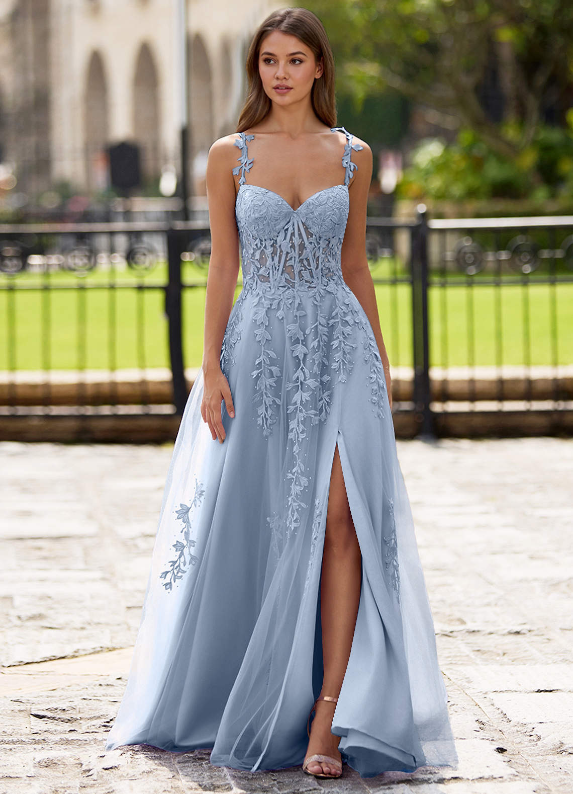 floral wedding dress MissJophiel V Neck Sleeveless 3D Applique Midi FREE Star Clipart Image Size:L / 8 misshow