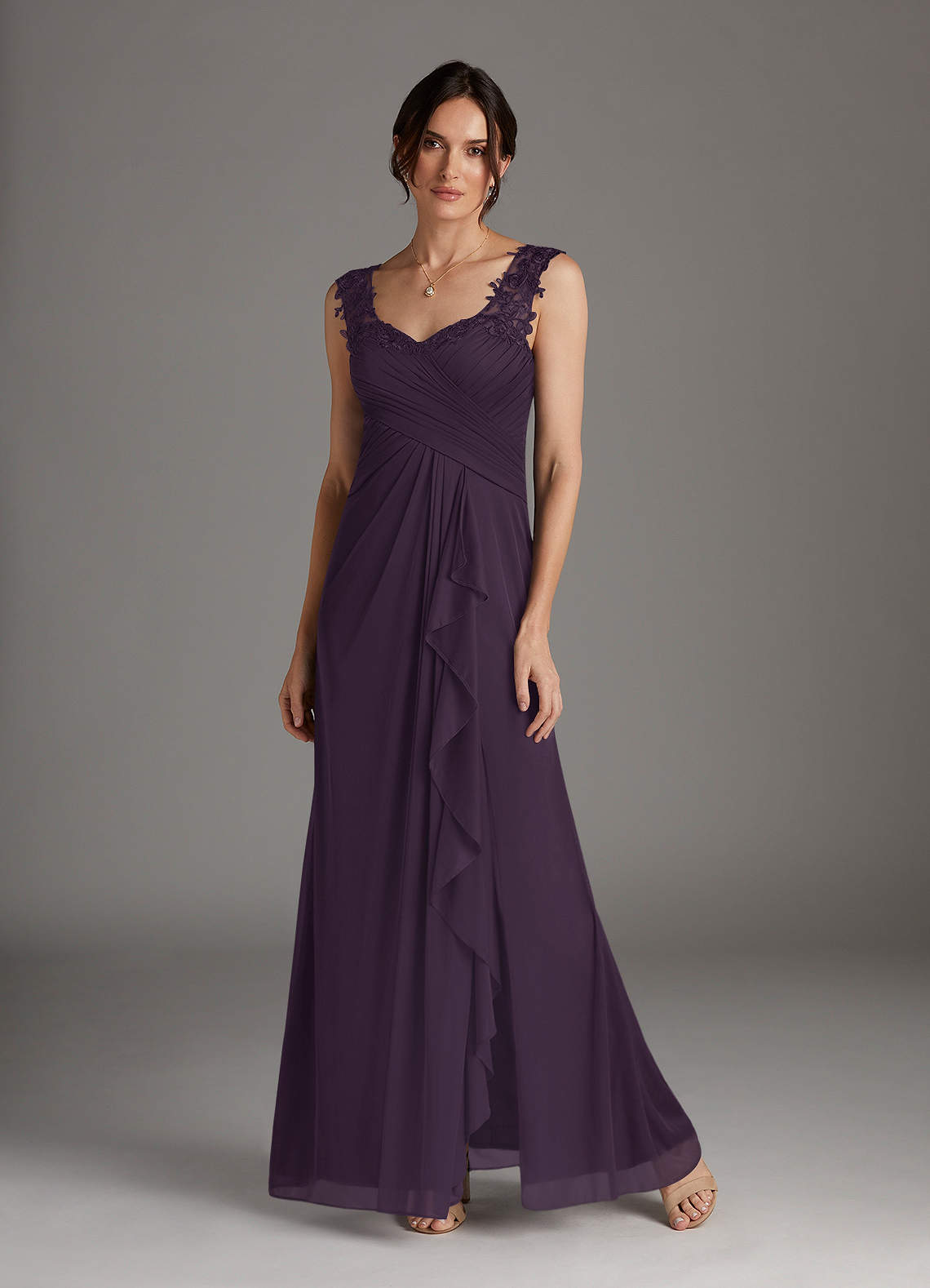 Azazie Edelin Plum A-Line Sweetheart Neckline Pleated Mesh Dress | Azazie Azazie Edelin Plum A-Line Sweetheart Neckline Pleated Mesh Dress | Azazie