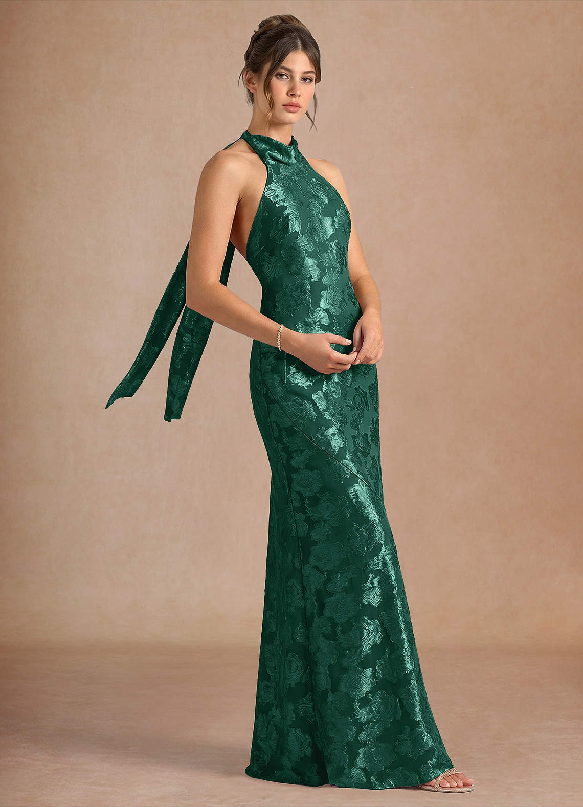 hunter green dress formal Dillon Maxi 90s mesh dress