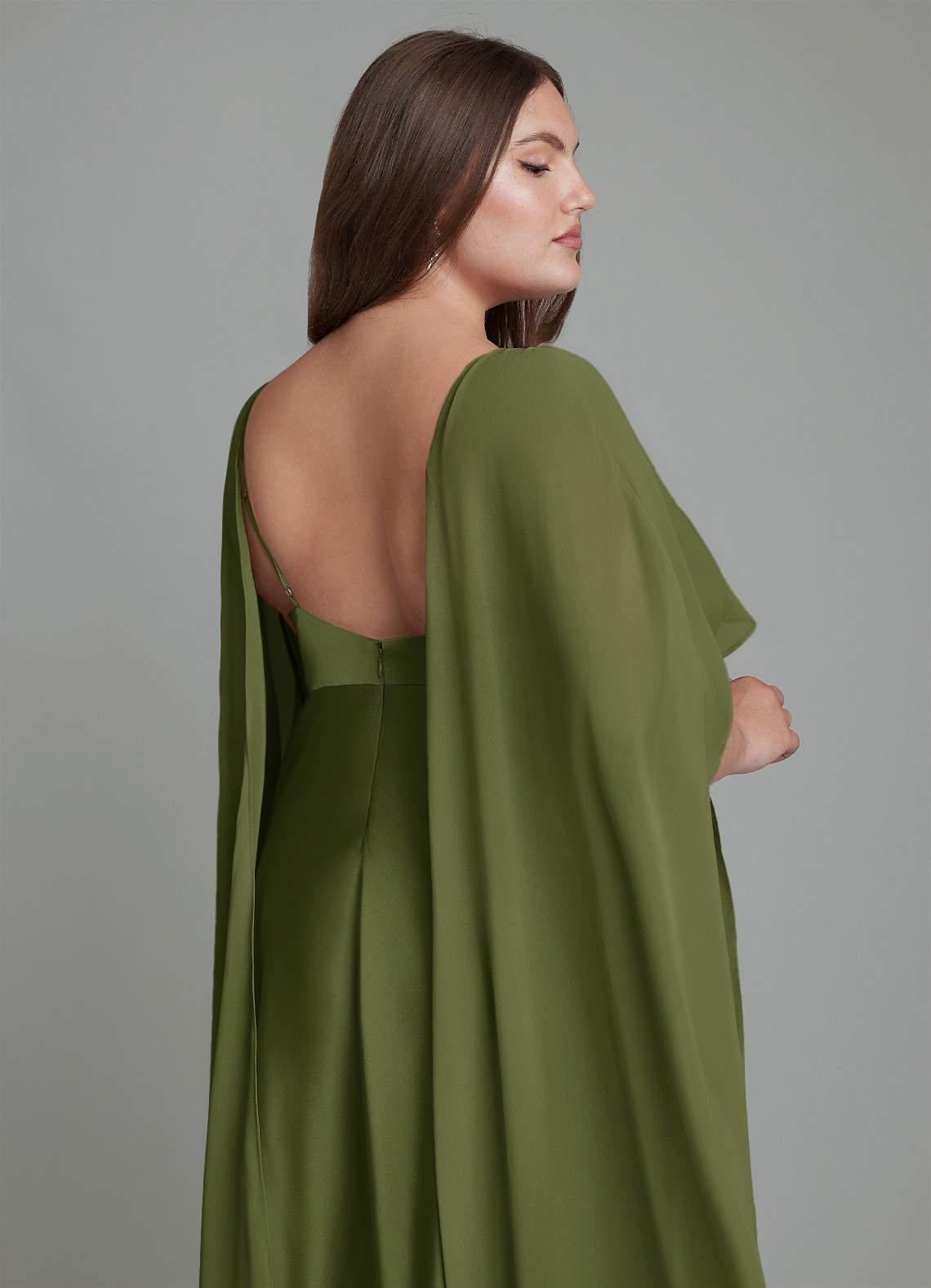 Azazie Stefania Bridesmaid Dresses Olive A-Line Stretch Satin Dress image14