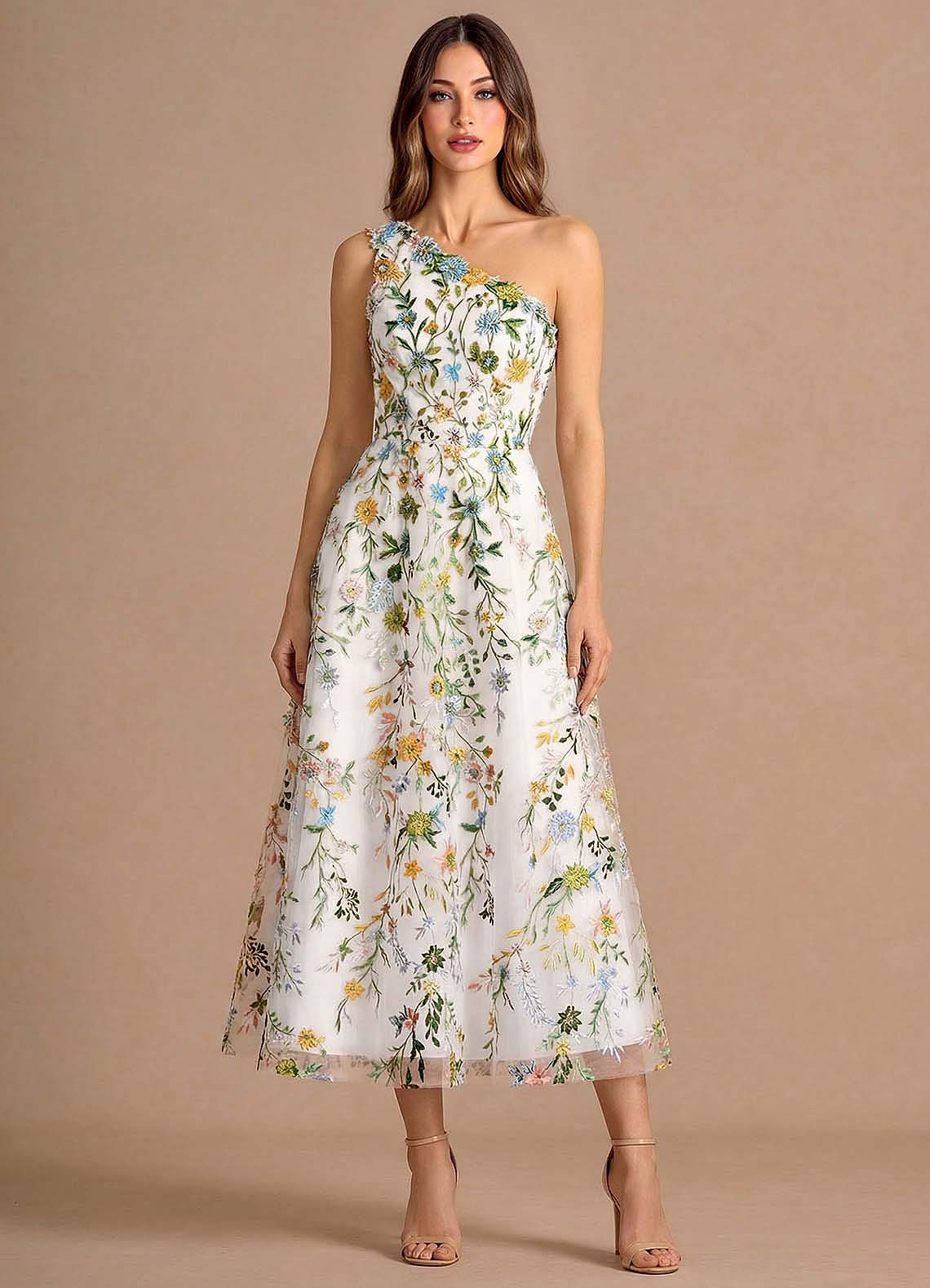 Maribela White Midi Dress | Azazie
