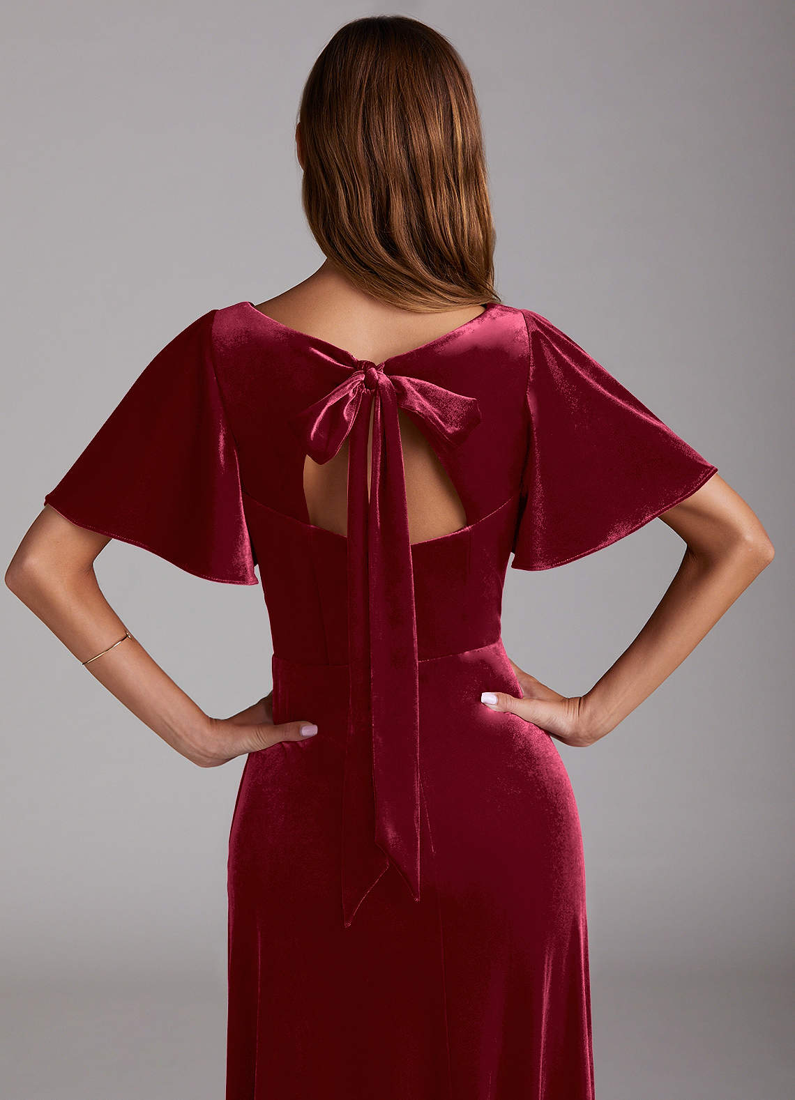 burgundy velvet dress with bow Buy Burgundy Red Bridesmaid Bow Shoulder Velvet Maxi Dress from Next USA
