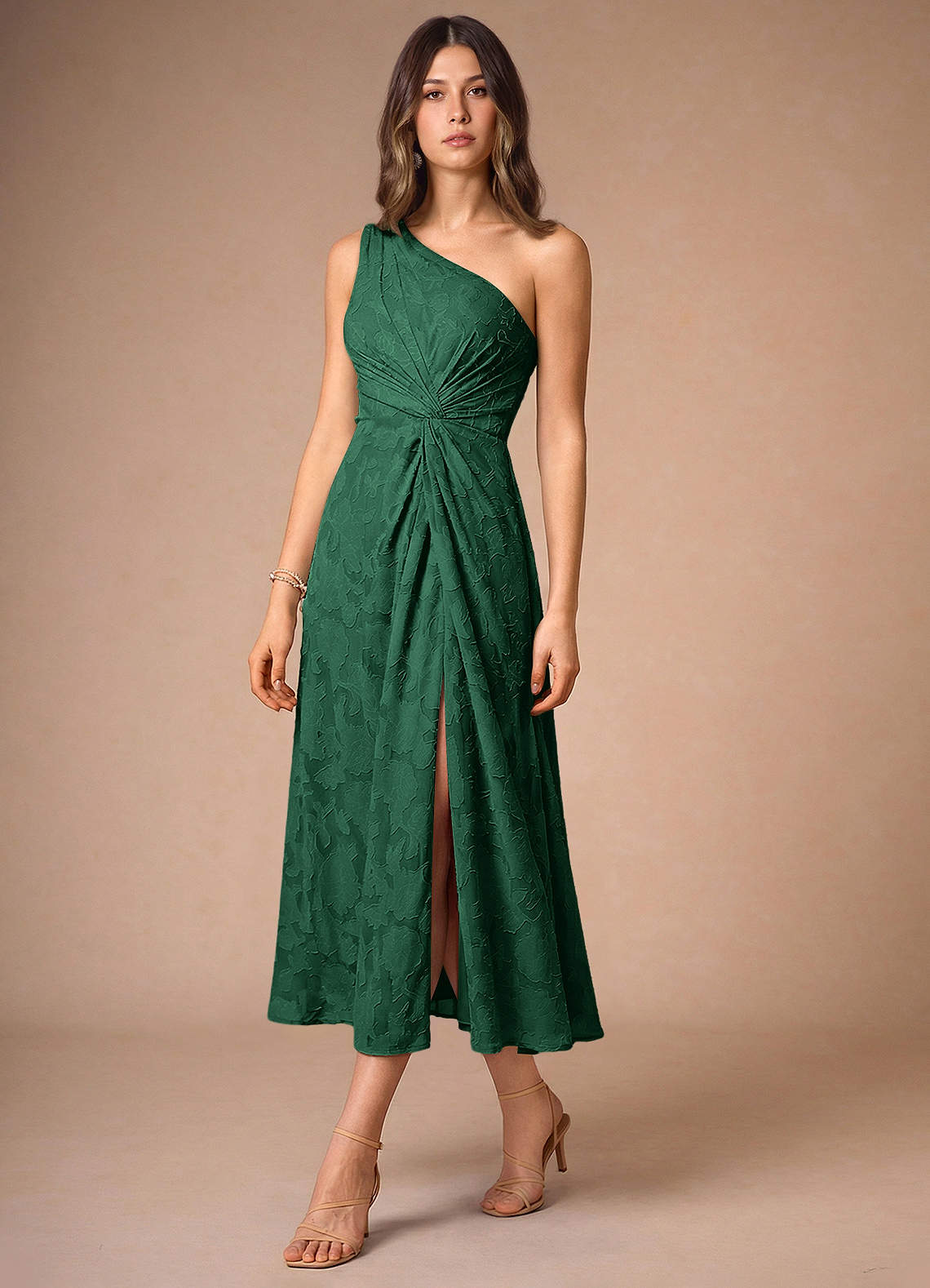 Hermosa Emerald Green Midi Dress | Azazie CA