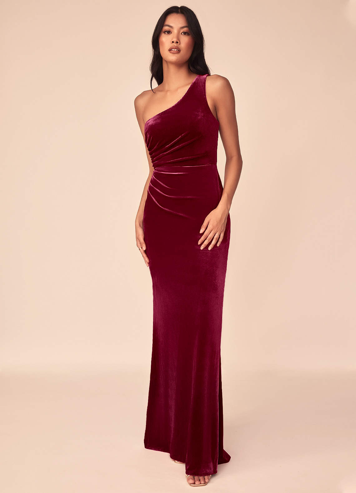 Burgundy Azazie Argan Velvet Dress Bridesmaid Dresses | Azazie