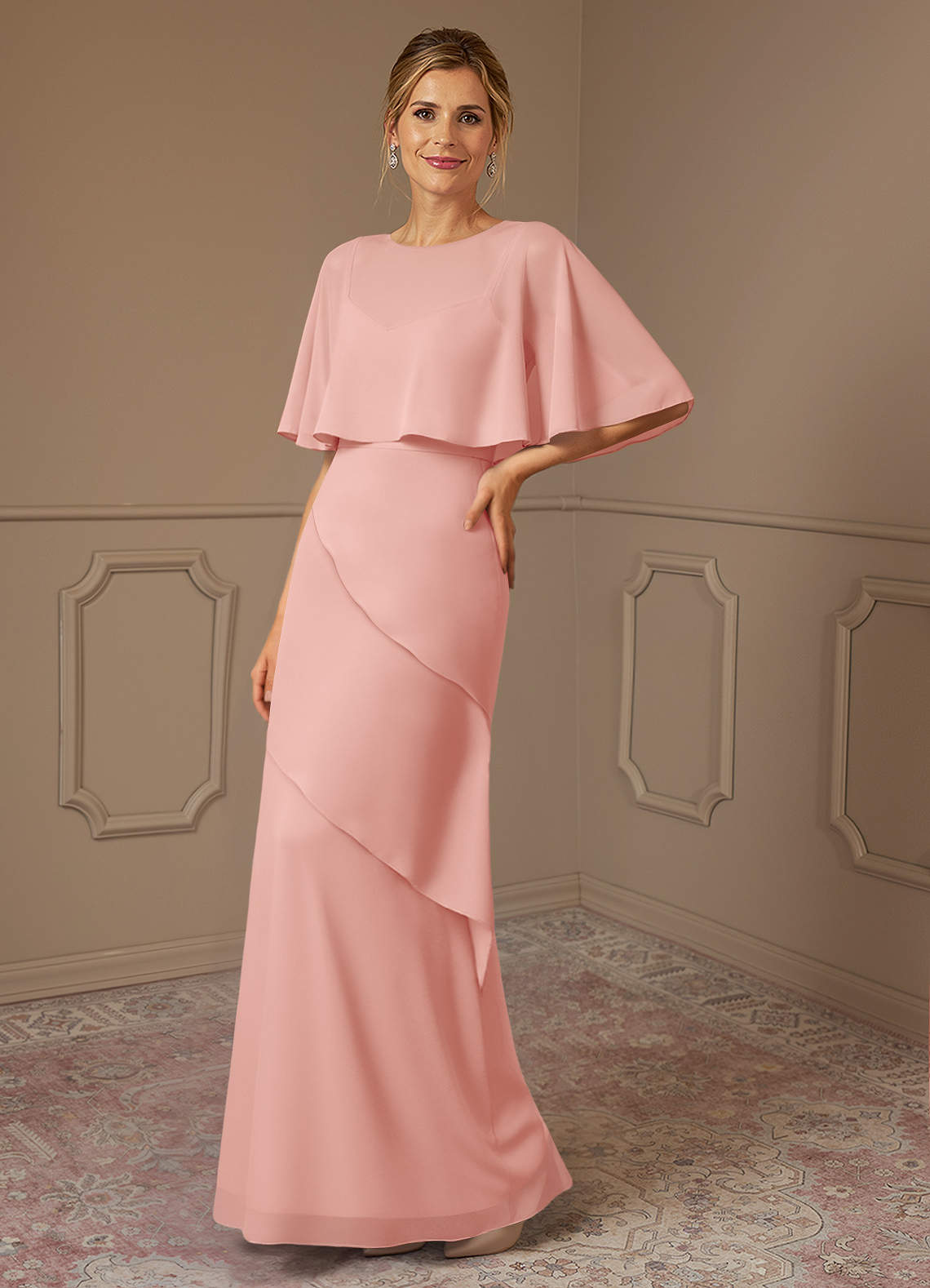 Azazie Bowie Mother of the Bride Dresses Rosette A-Line Chiffon Dress image1