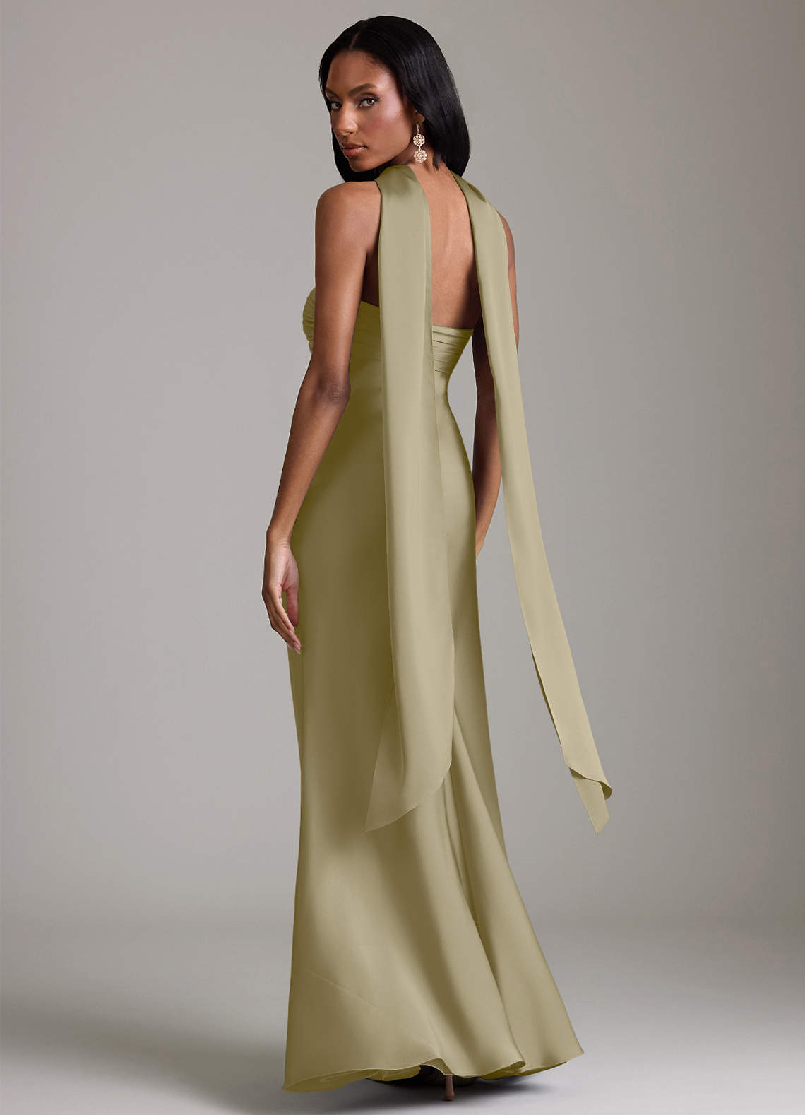 saylor green dress Saylor NYC Tigris Halter Midi Dress
