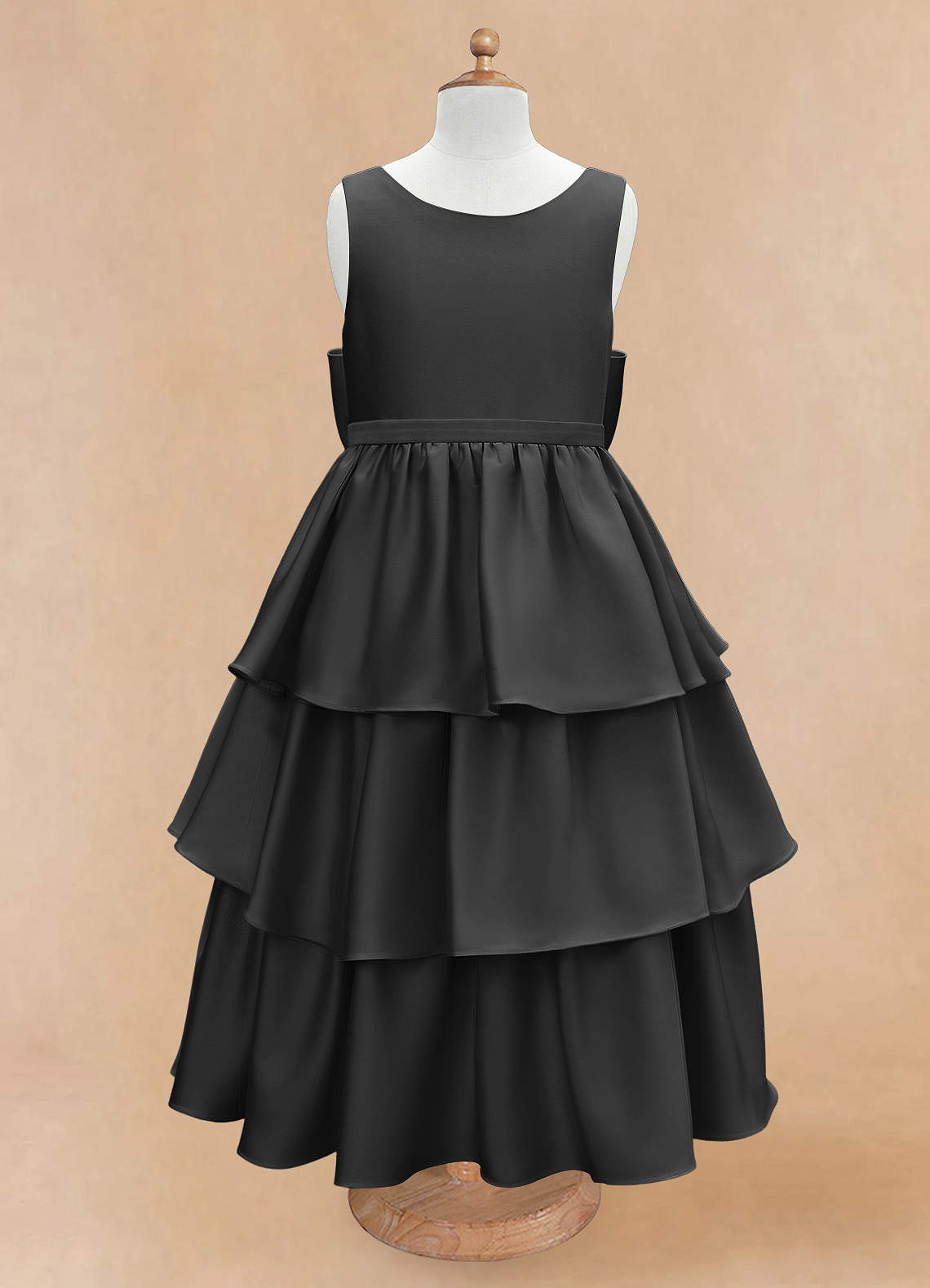 sachin and babi light blue dress Flower dress satin black, Open back baby girl dress with train, Holida   Colibri Fashion Studio
