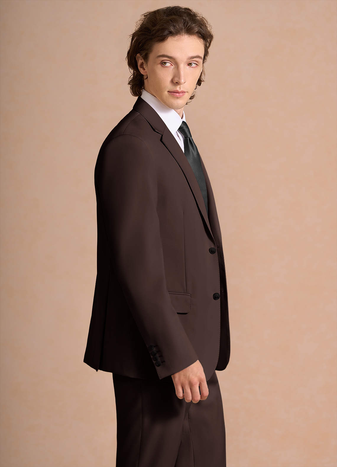 front James Ganache Structured Stretch Suit Jacket