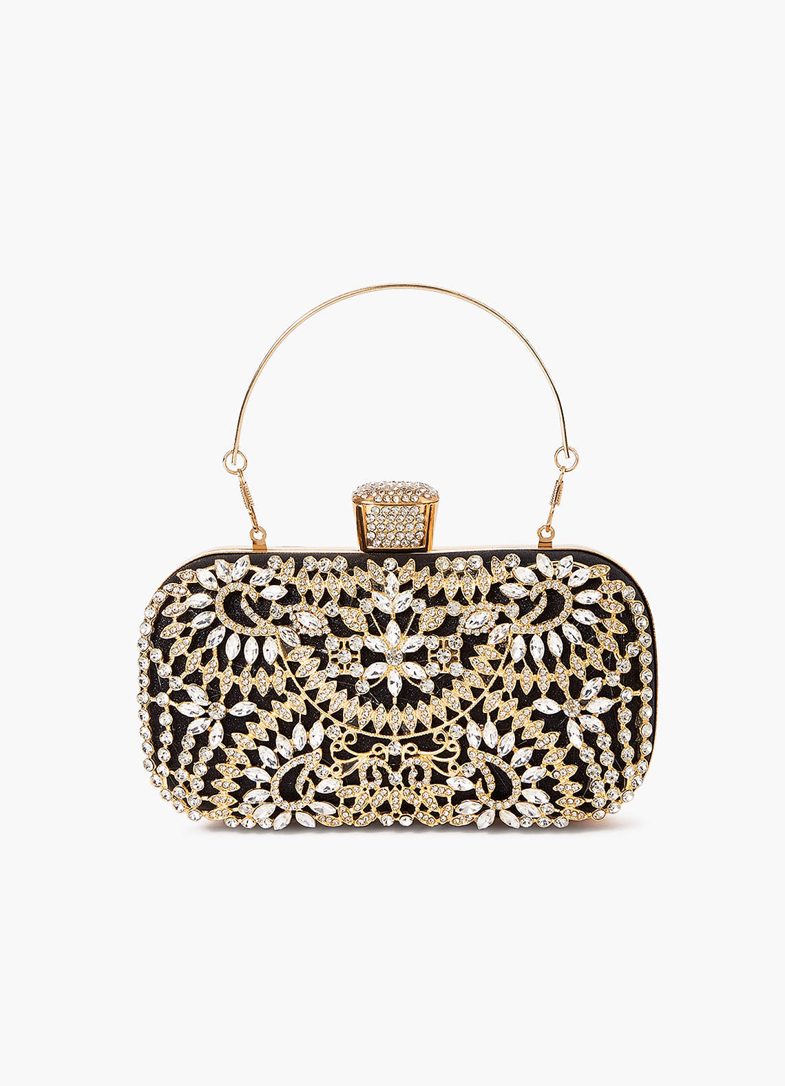 front Met kristal en strass verfraaide clutch