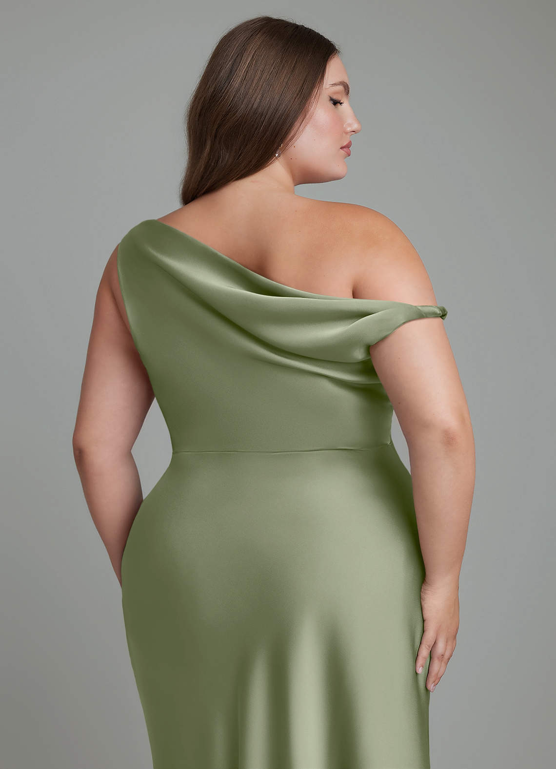 Azazie Emerson Pistachio Stretch Satin Bridesmaid Dresses | Azazie