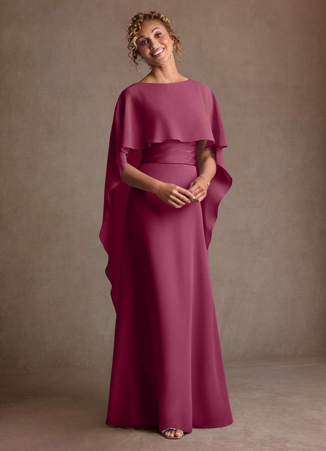 Azazie Marilla Mère de la mariée Robes Robe Trapèze en Mousseline de soie Plissée Mûre image5
