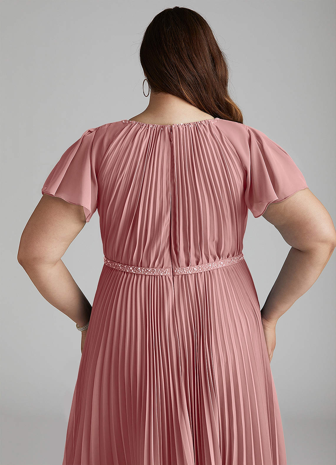 Azazie Kara Modest Bridesmaid Dresses A-Line Pleated Chiffon Floor-Length Dress image13