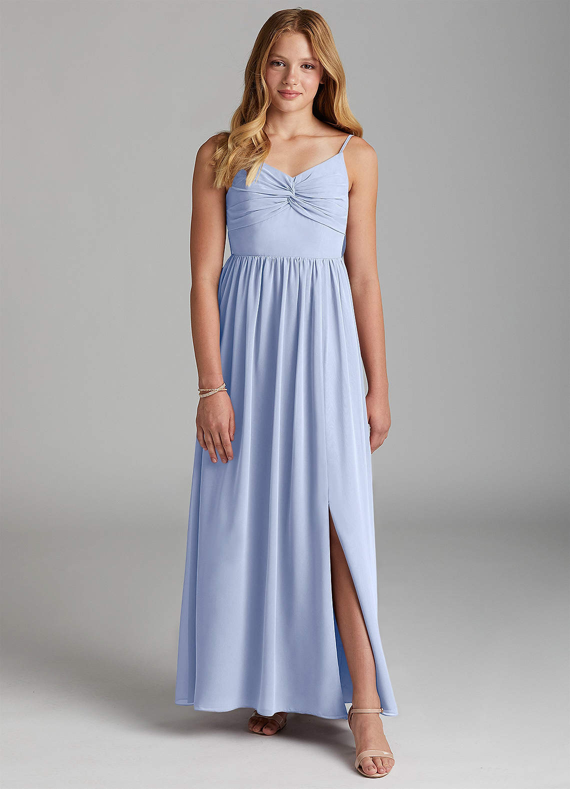 Azazie Zeya Junior Ice A-Line Chiffon Dress image1