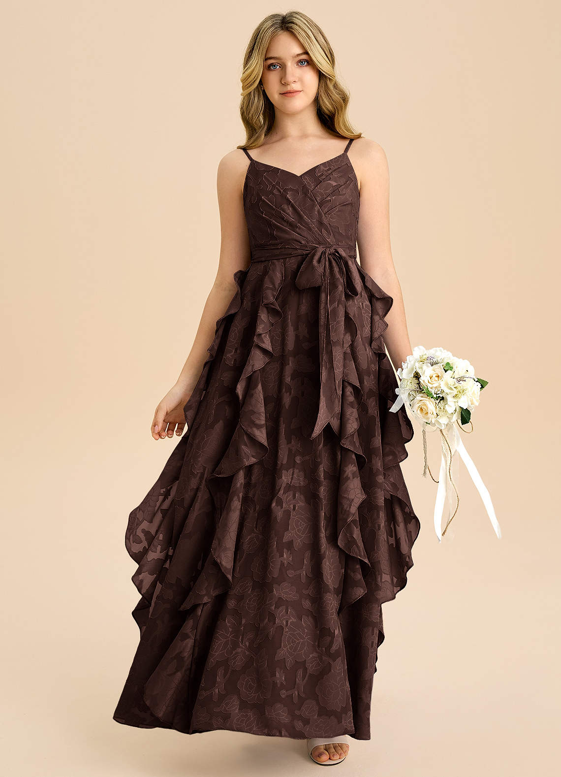 floral junior bridesmaid dresses Dress, Flower Girl Dress Lace, Boho Flower Girl Dress, Tulle Flower Girl Dress,tutu Dress,girl Party Dress,communion Dress shoulder dress. Azazie Peyton Junior