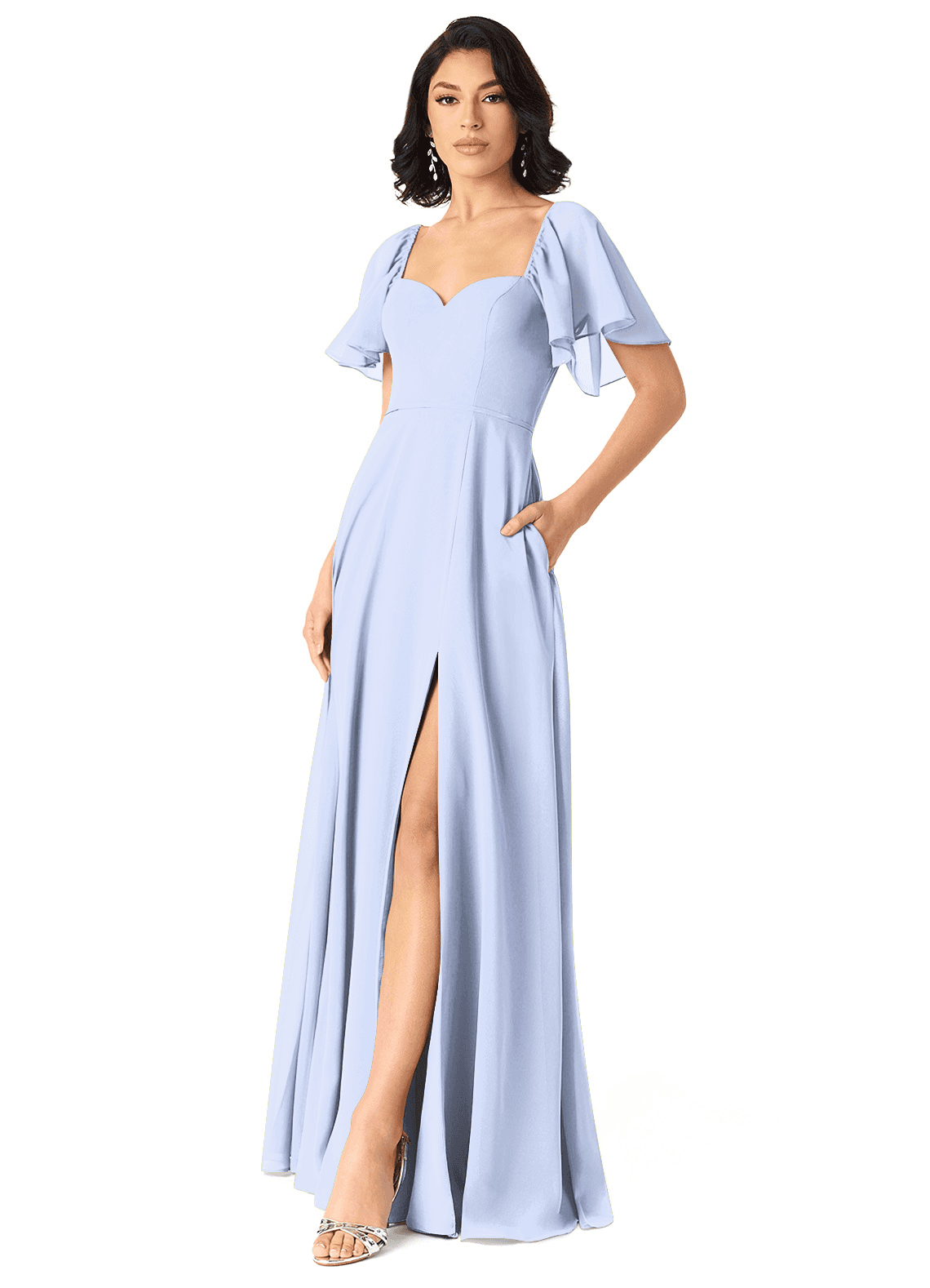long sleeve blue wedding dress Long Sleeves Royal Blue Lace Ball Gowns Wedding Dresses main image 1