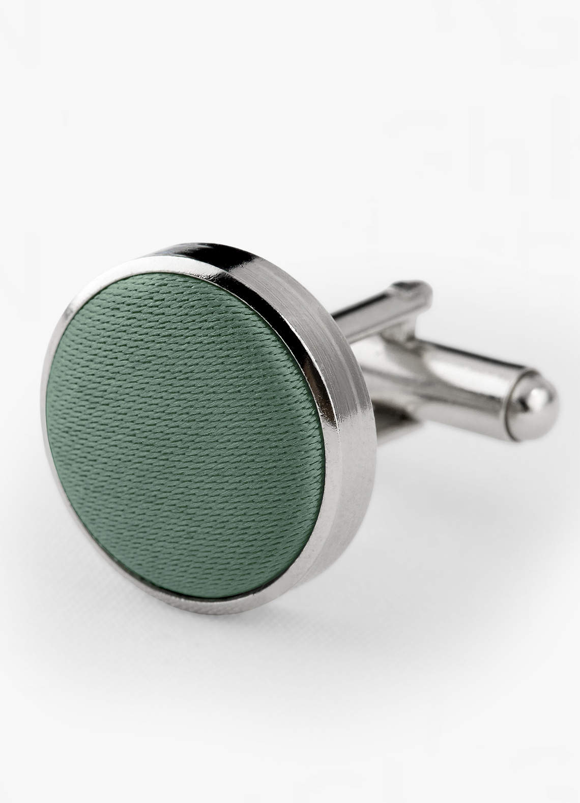 front Abotoaduras arredondadas em cetim fosco