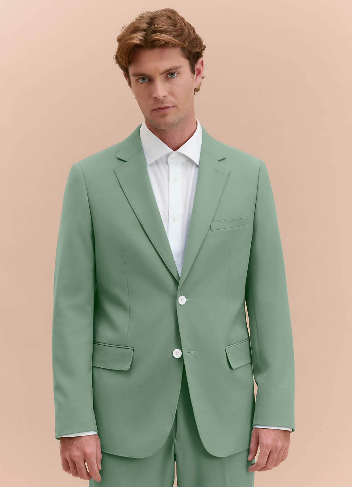 front James Matcha Structured Stretch Suit Jacket
