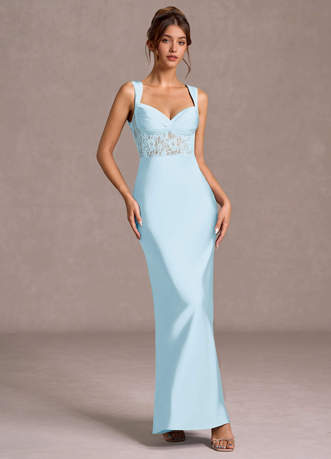 blue green floral dress Light Blue Floral Dress- Lace-Up Maxi Dress- Strapless Floral Cocktail Dress Medium
