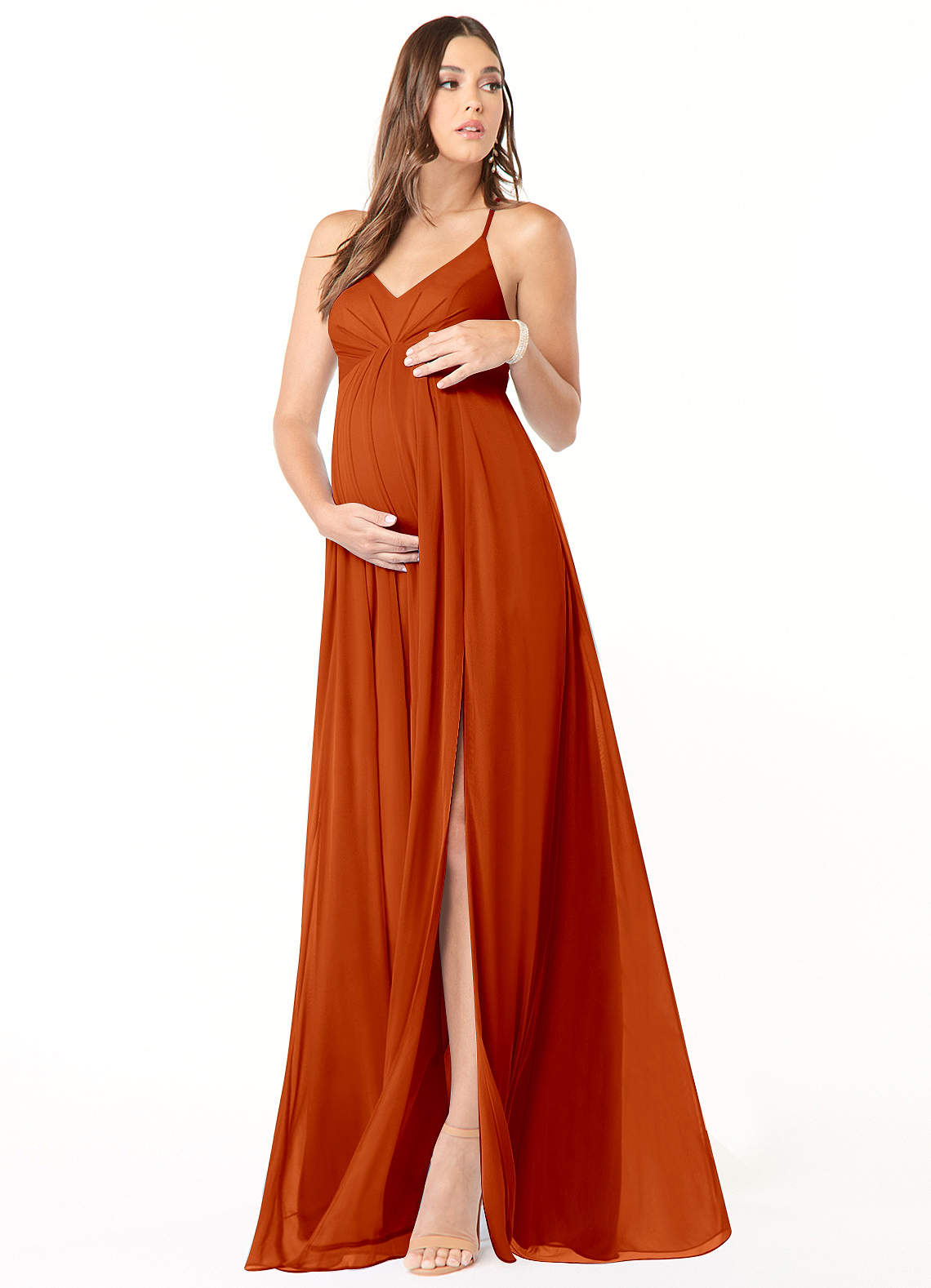 Azazie Annabelle Paprika Maternity Bridesmaid Dresses | Azazie