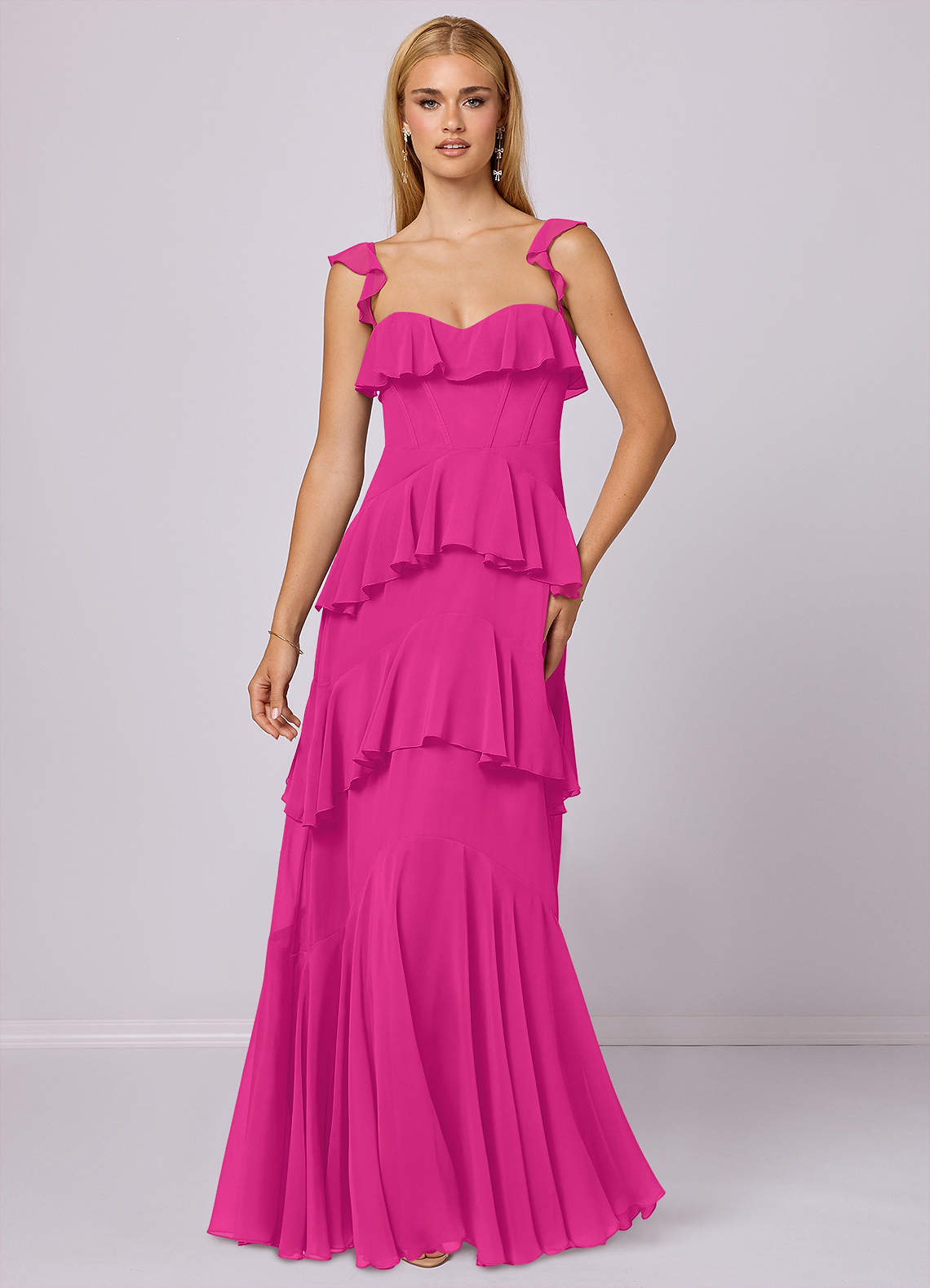 Barbie ♥ Azazie Bridesmaid Dresses A-Line Sweetheart Neckline Chiffon Floor-Length Dress image2
