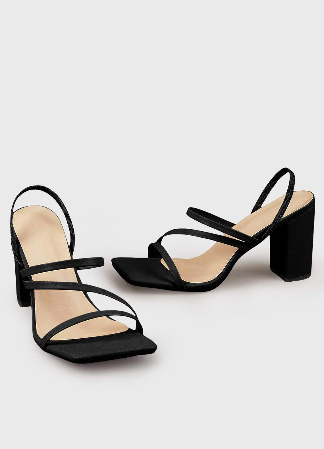 front Strappy Block Heeled Sandals