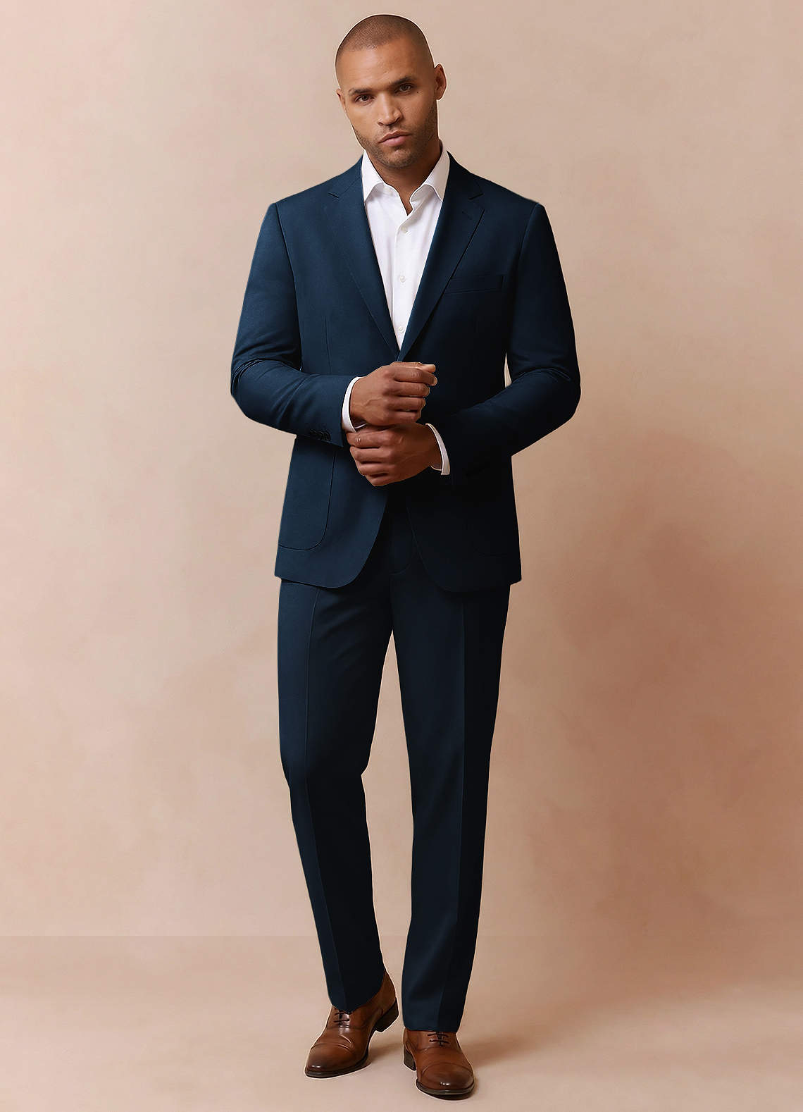 front Owen Blu Navy Giacca da completo leggera e sartoriale