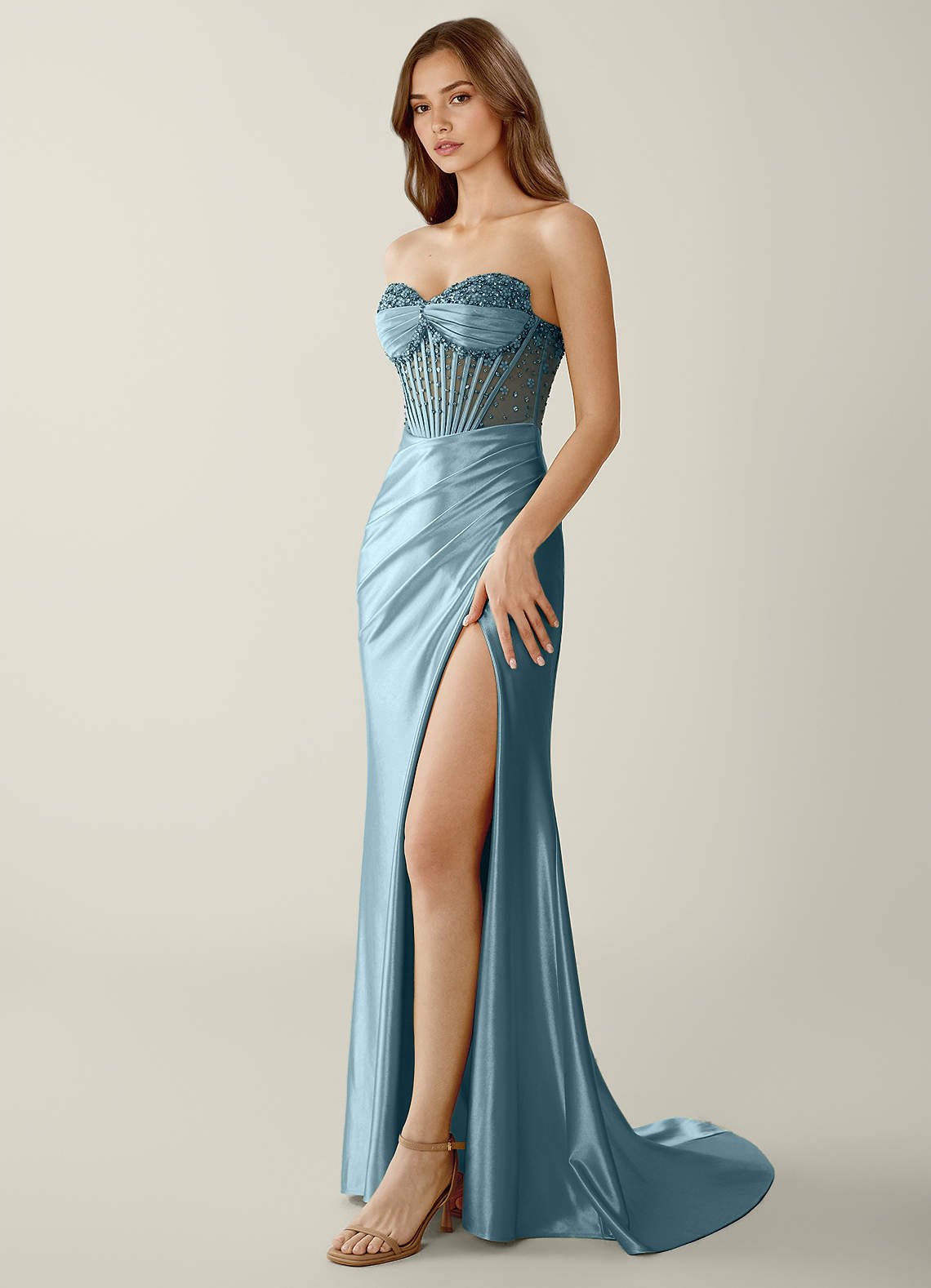 corset fishtail dress Willa Dusty Blue Sweetheart Neckline Mermaid Prom iThinksew - Patterns and Color:ICE BLUE YGroup_jaxel Milla nova The Ultimate Silhouette
