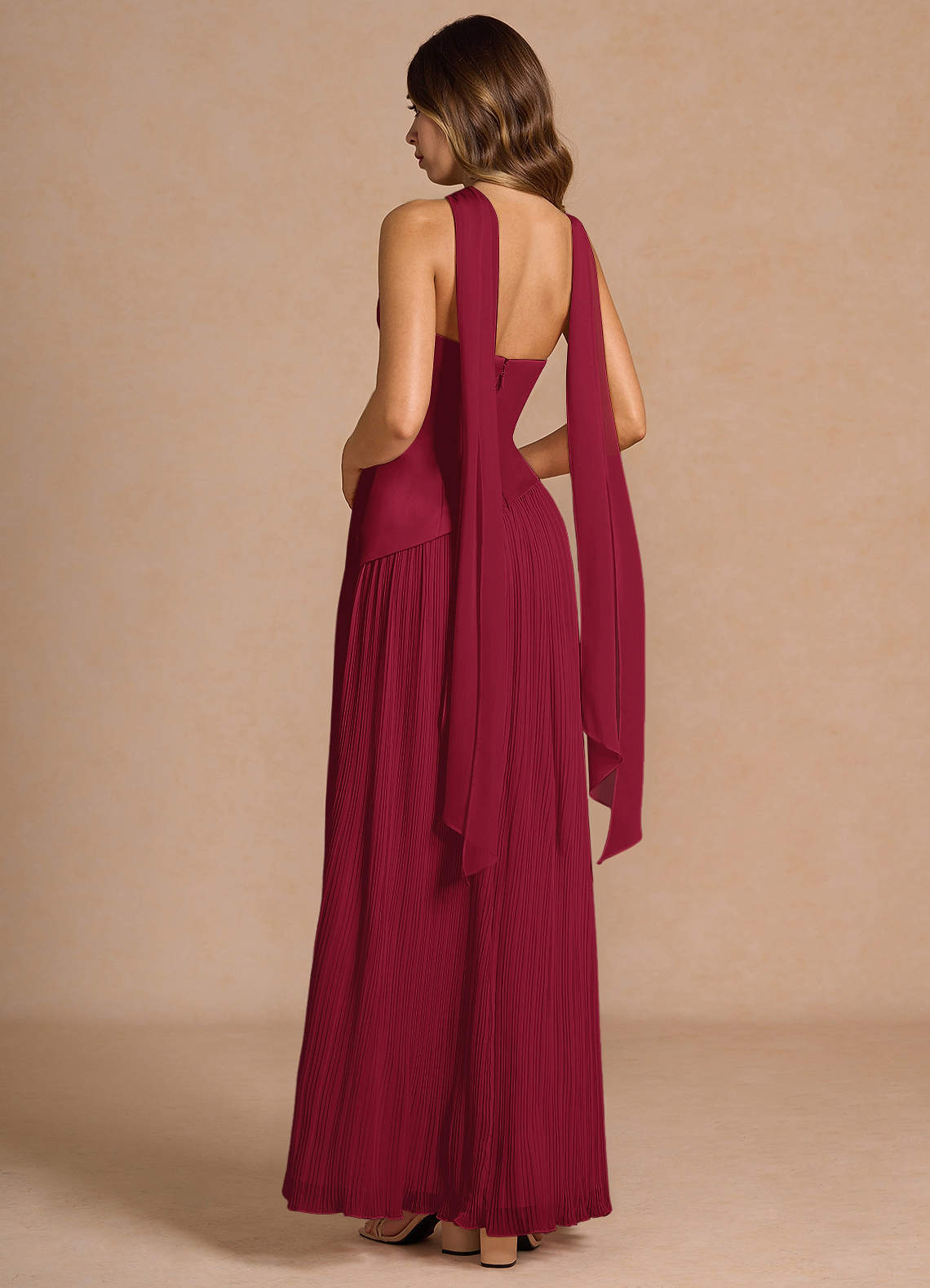 Alaina Merlot Maxi Dress Ready to Ship | Azazie