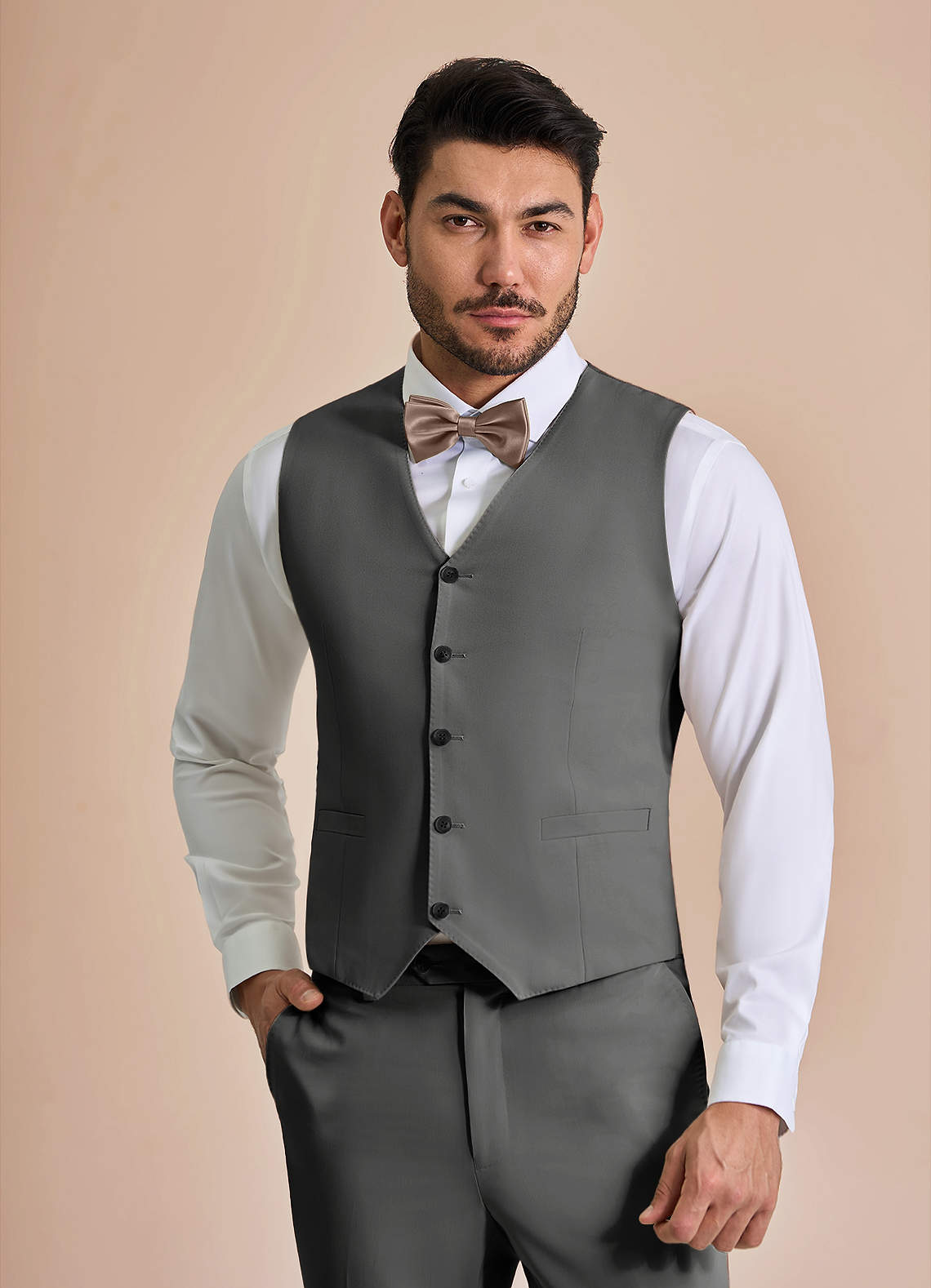 front William Charcoal Comfort Blend Suit Vest