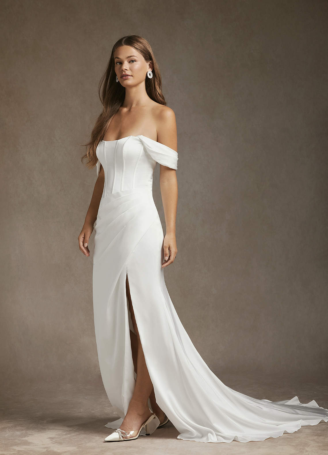 Azazie Aurelie Diamond White Mermaid Off the Shoulder Stretch
