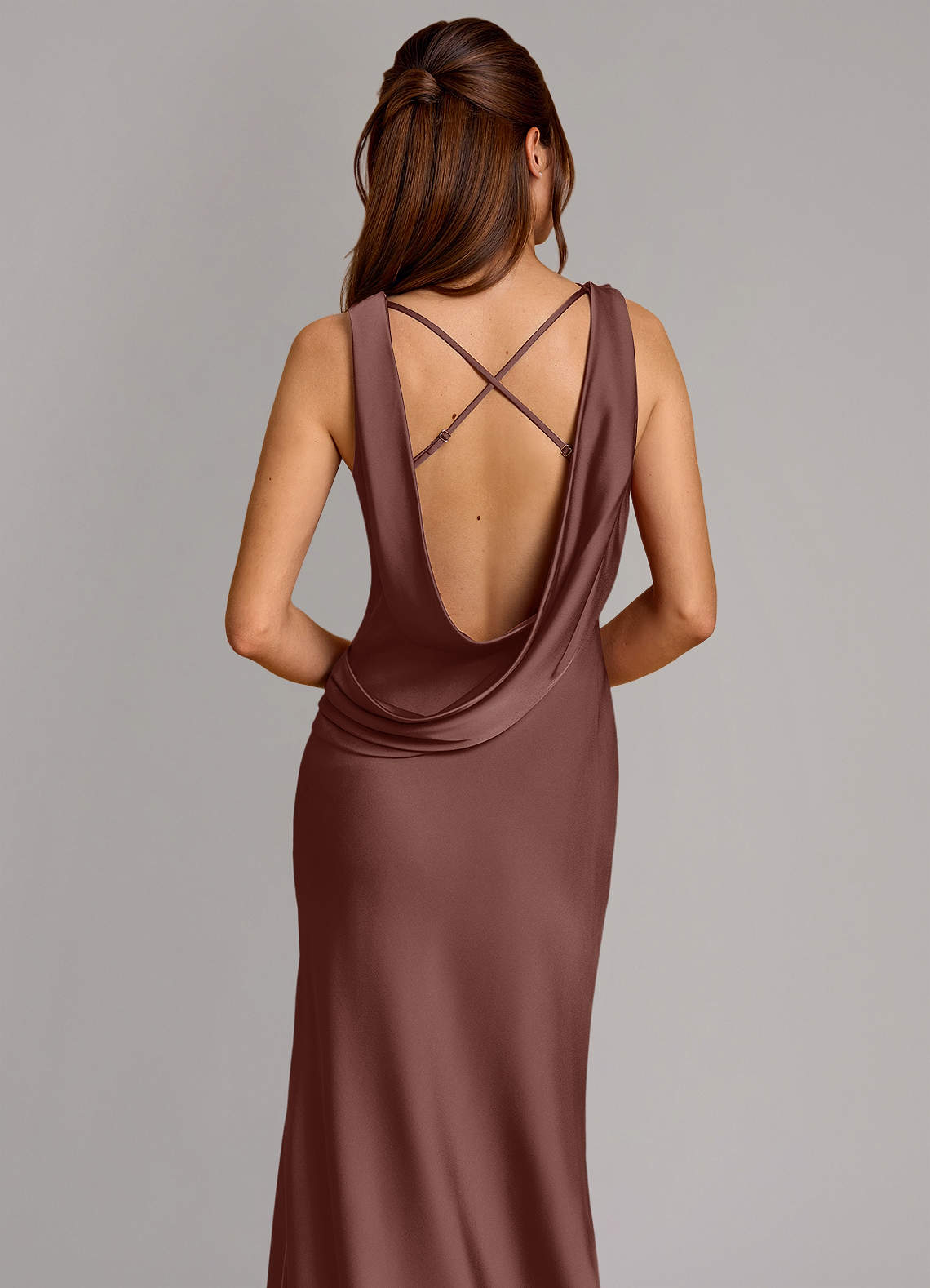 Azazie Cheryl Kotona sovitettavat mekot Mrenneito Joustava satiini Lattian pituus Pukeutua image1