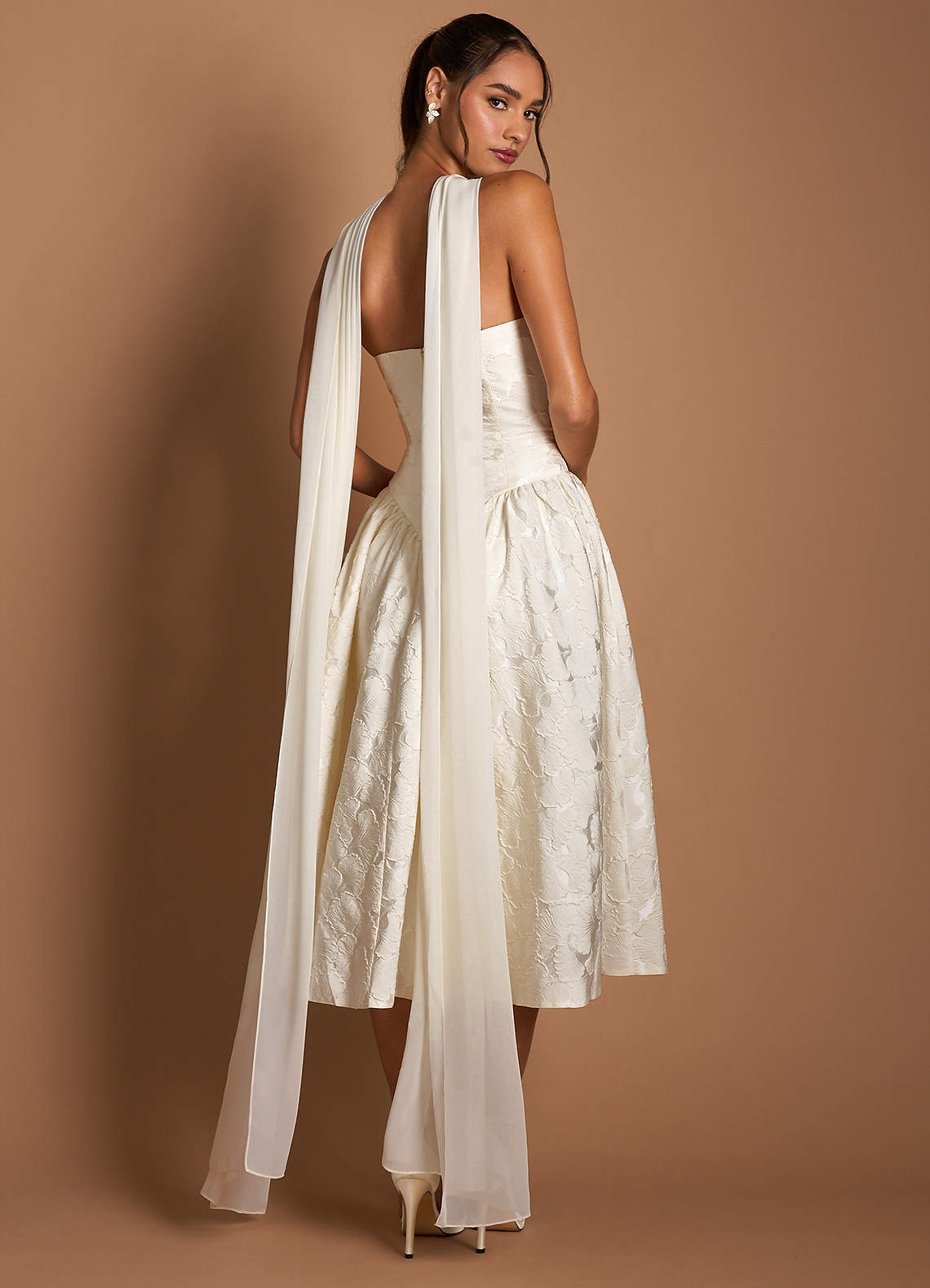 Astra French White Midi Dress image1