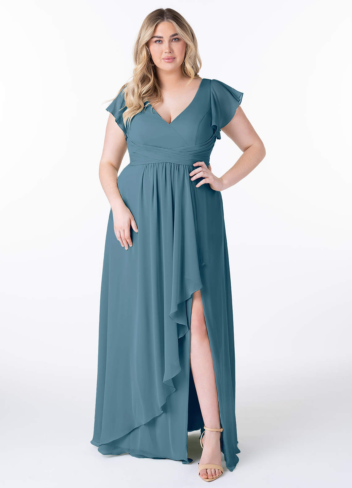 Azazie Omari Bridesmaid Dresses Bermuda A-Line Chiffon Dress image1