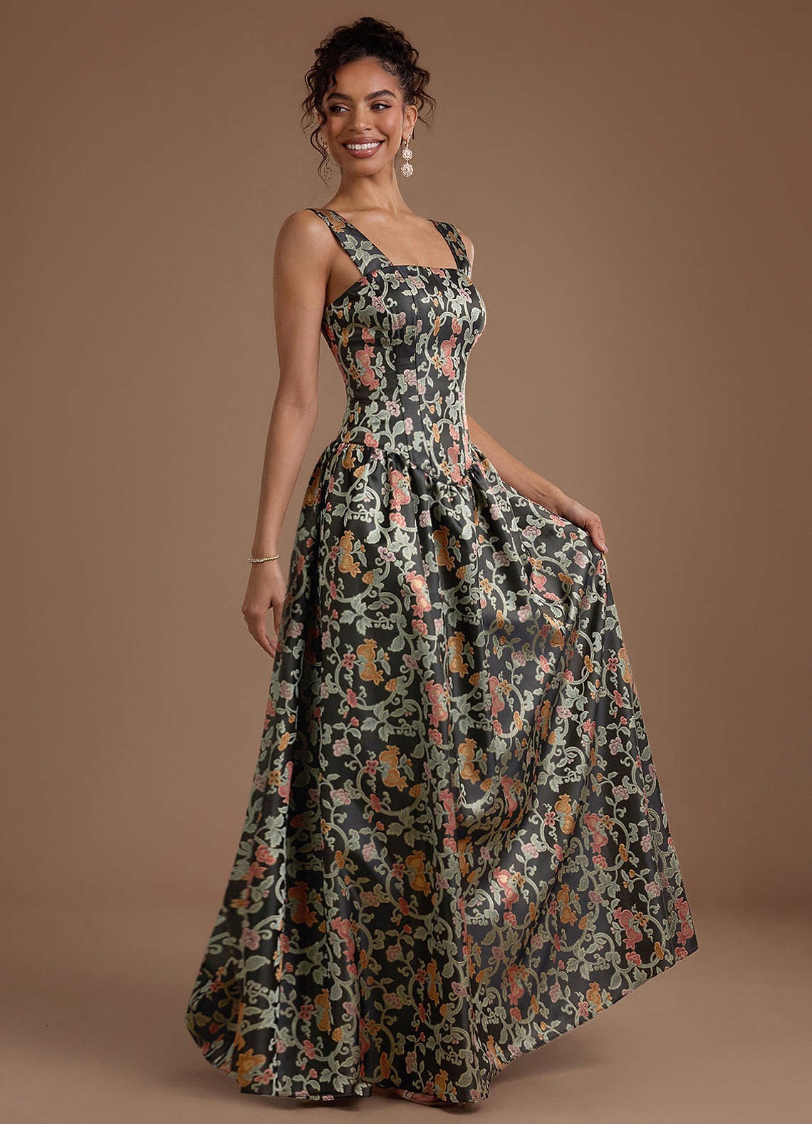 Adele Midnight Garden Maxi Dress | Azazie CA