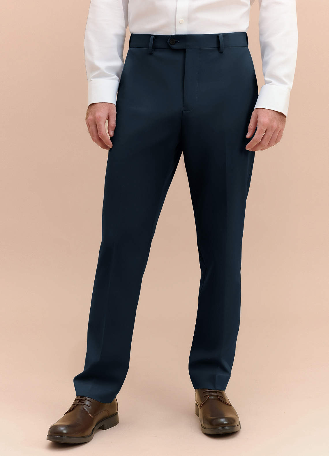 front James Navy Blue Structured Stretch Dress Pants