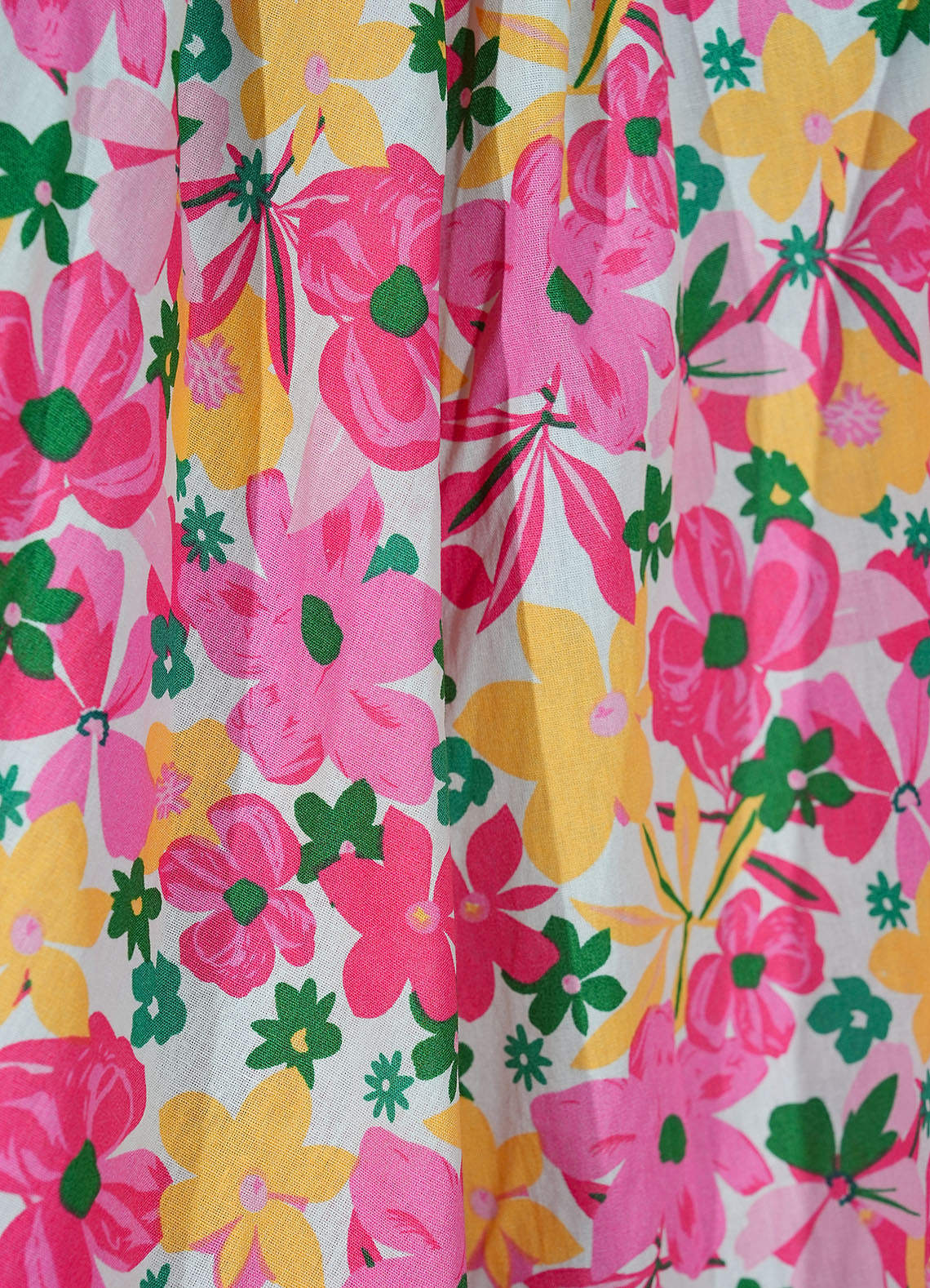 Robe Mini Fuchsia à Manches Courtes et Imprimé Floral image1