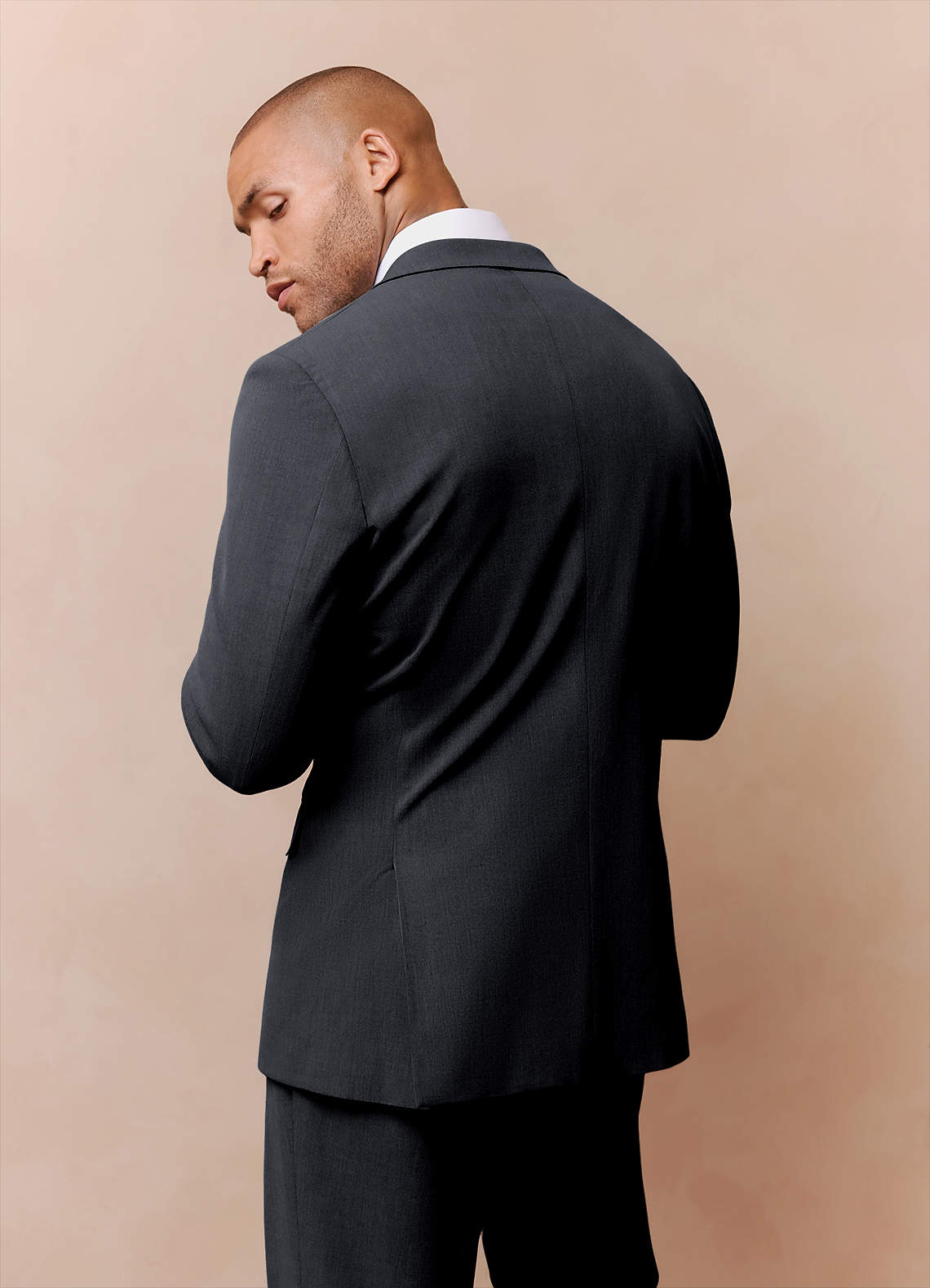 front Savile Charcoal Wool Blend Suit Jacket