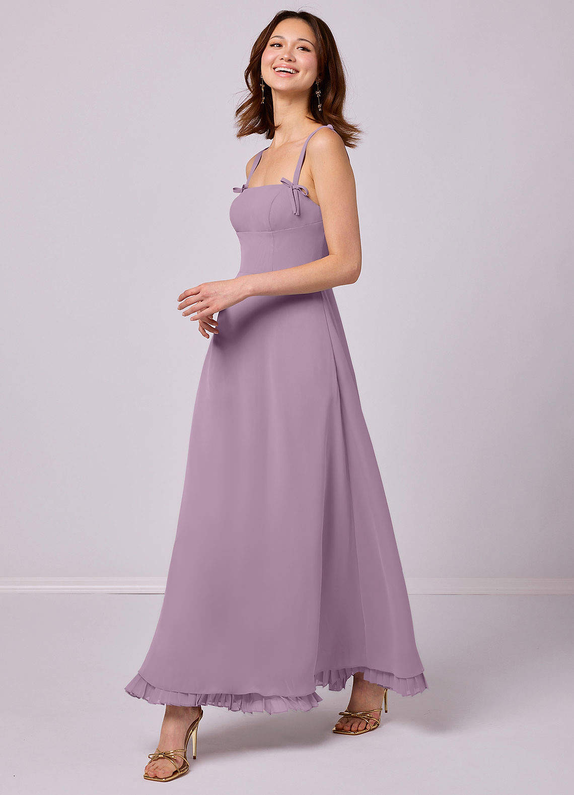Barbie ♥ Azazie Bridesmaid Dresses Wisteria A-Line Pleated Chiffon Dress image3