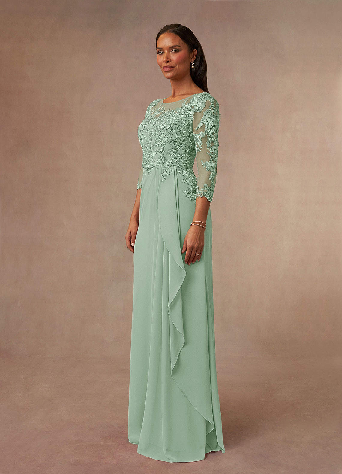 Azazie Calanthe Lace Agave Mother Of The Bride Dresses Size UK 6