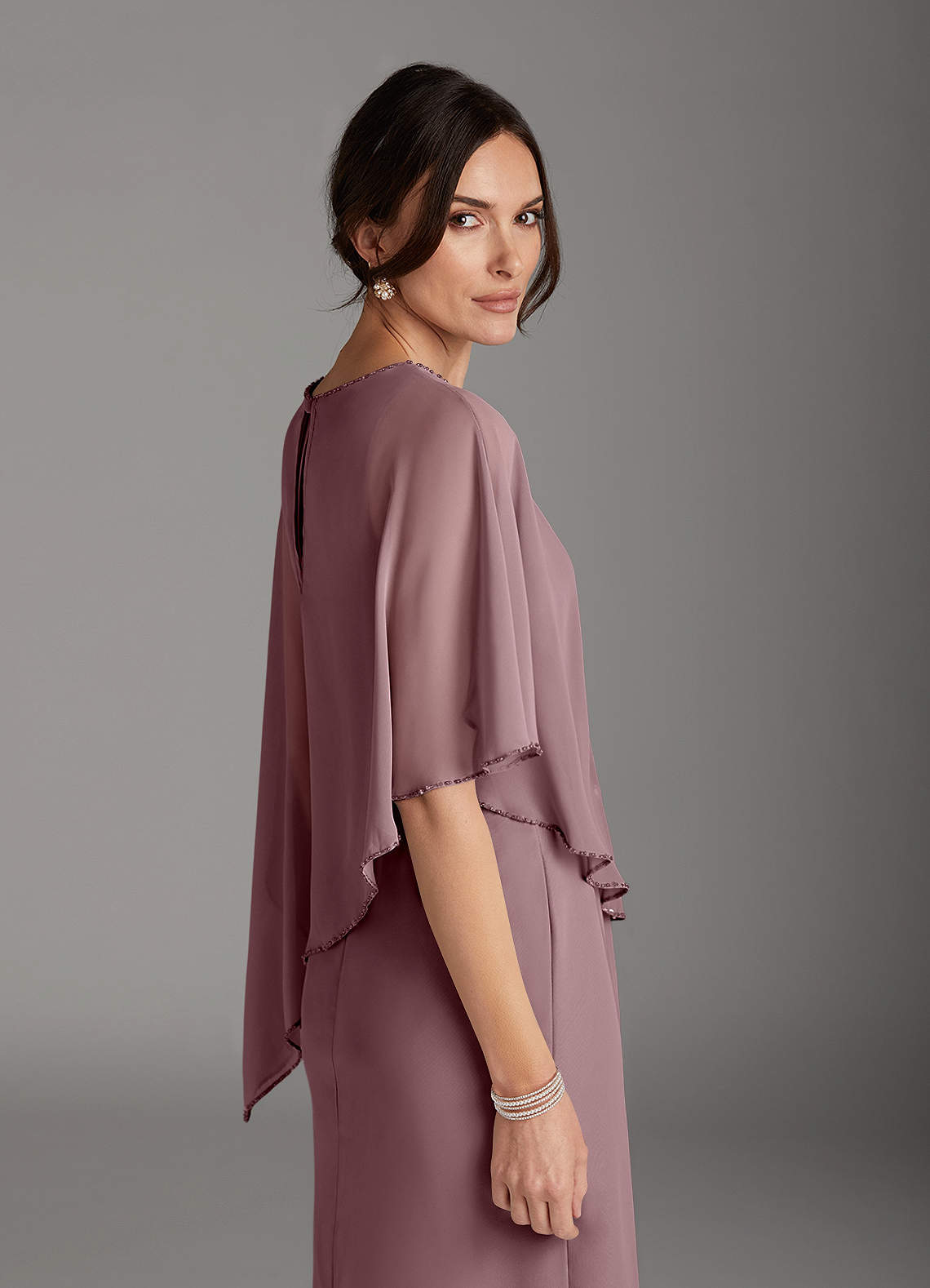 Azazie Sparrow Mother of the Bride Dresses Dusty Rose Sheath Sequins Chiffon Dress image4