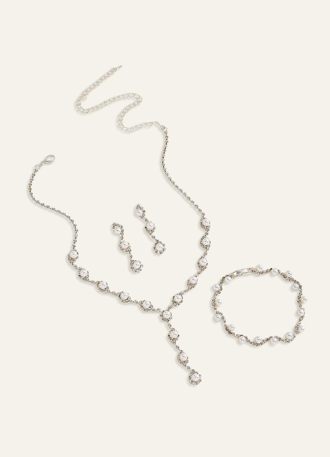 front Pearl Drop Jewelry Set