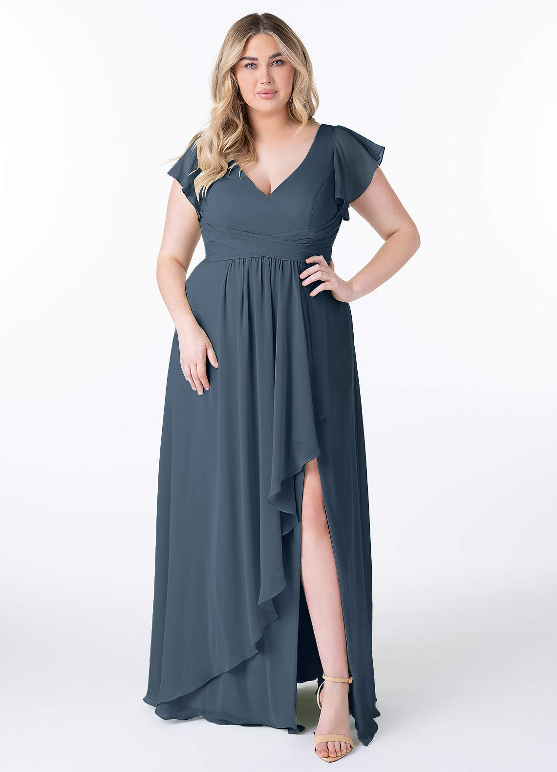 Azazie Omari Bridesmaid Dresses Neptune A-Line Chiffon Dress image1