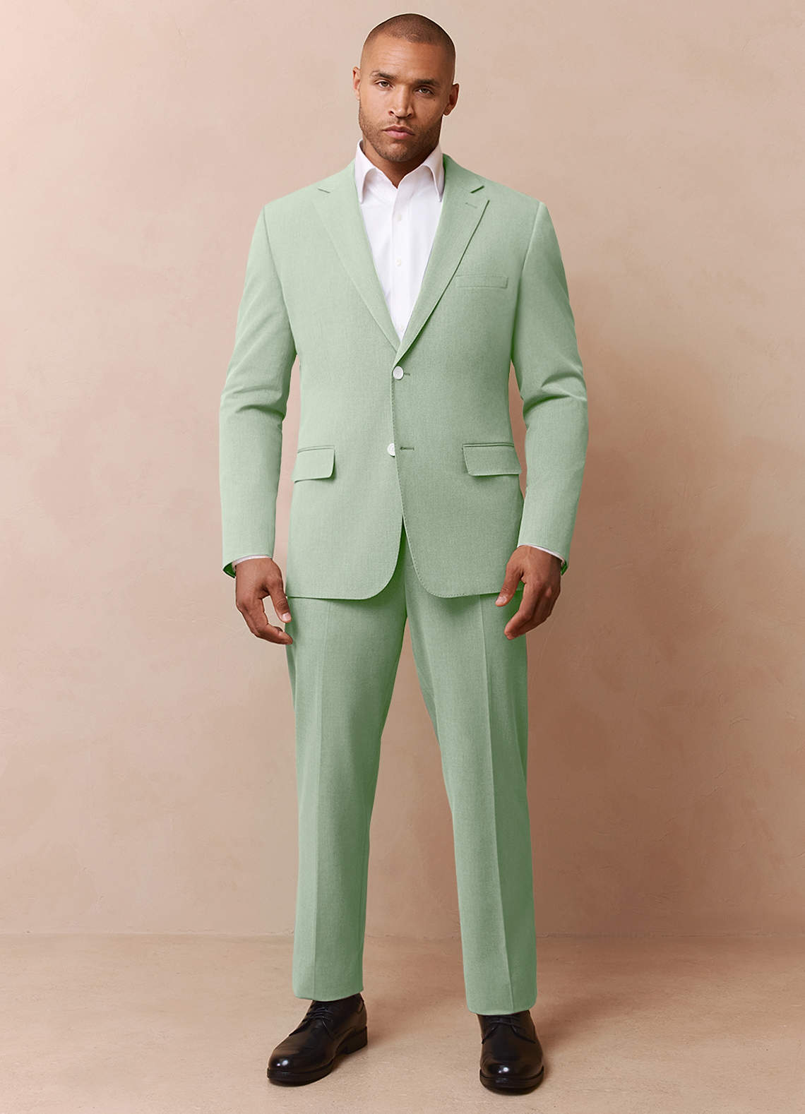 front James Dusty Sage Structured Stretch Suit Jacket