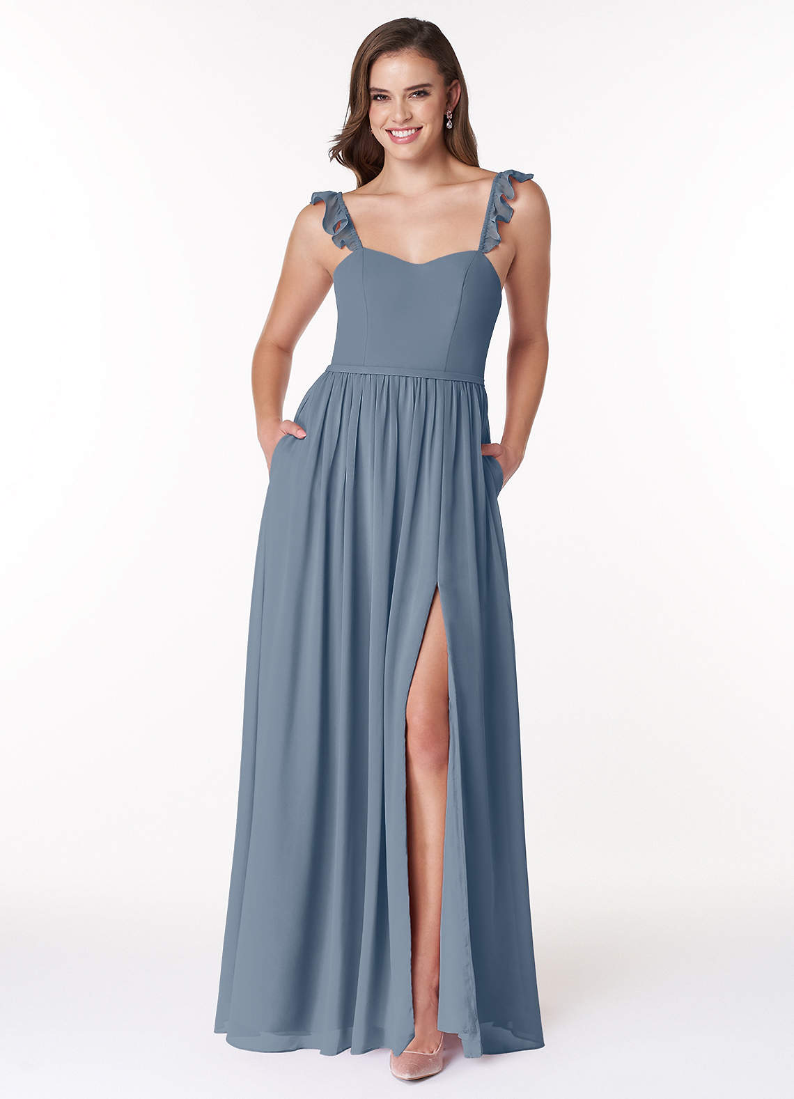 Azazie Metz Bridesmaid Dresses Twilight A-Line Sweetheart Ruched Chiffon Dress image1