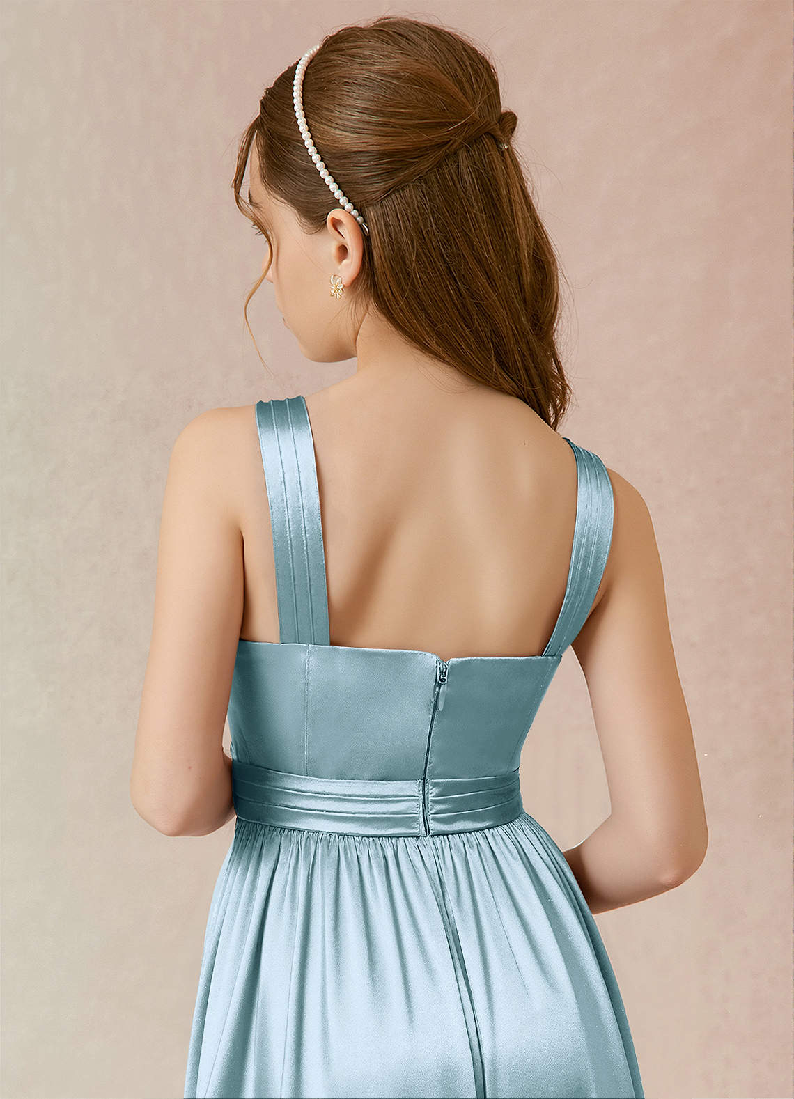 Color Celeste Vestidos Modernos Para Jovenes Elegante Falda Sin